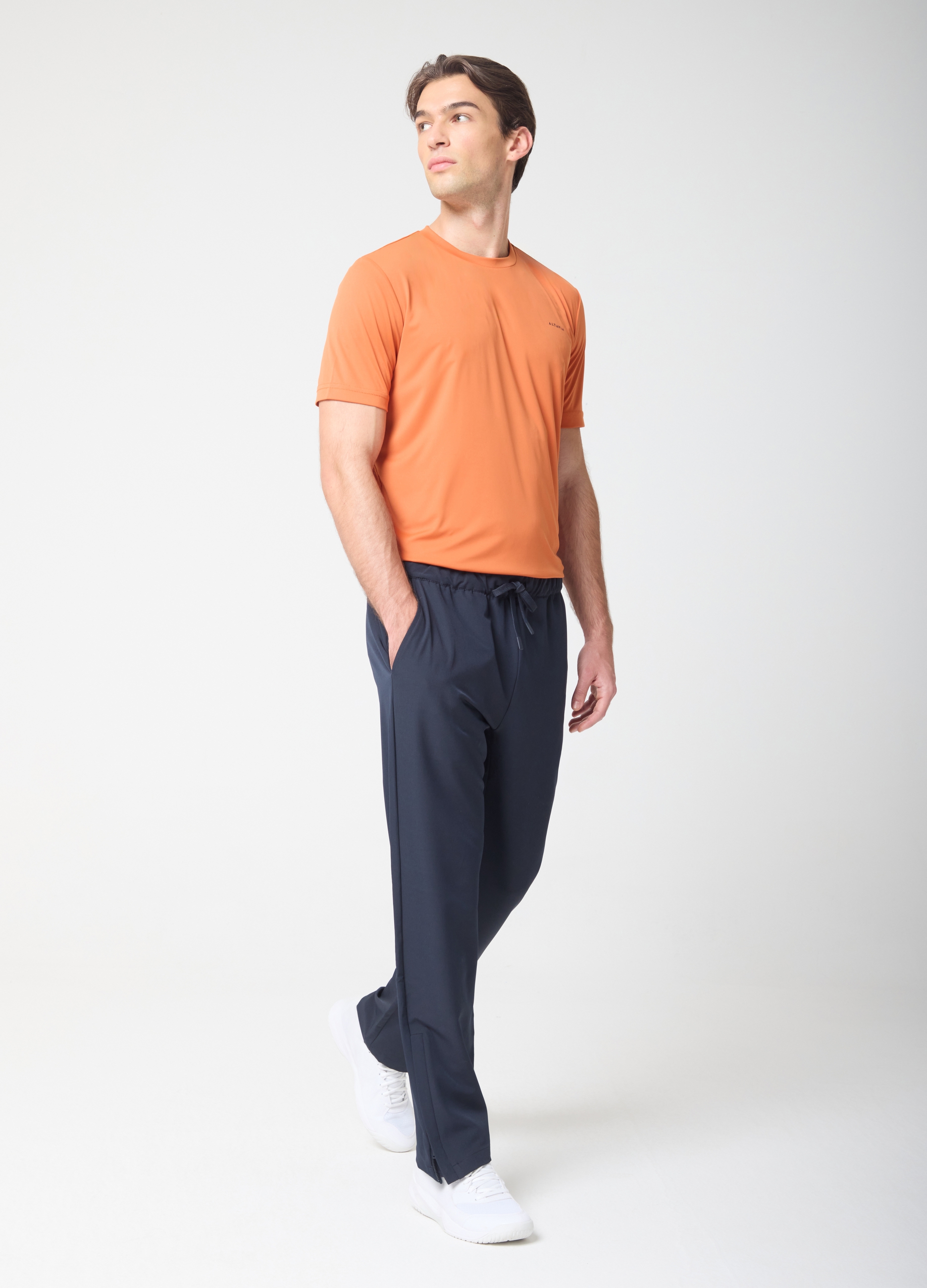 Camiseta De Tejido Técnico Con Perfiles En Contraste Altavia Court, Hombre, Naranja, Talla: M