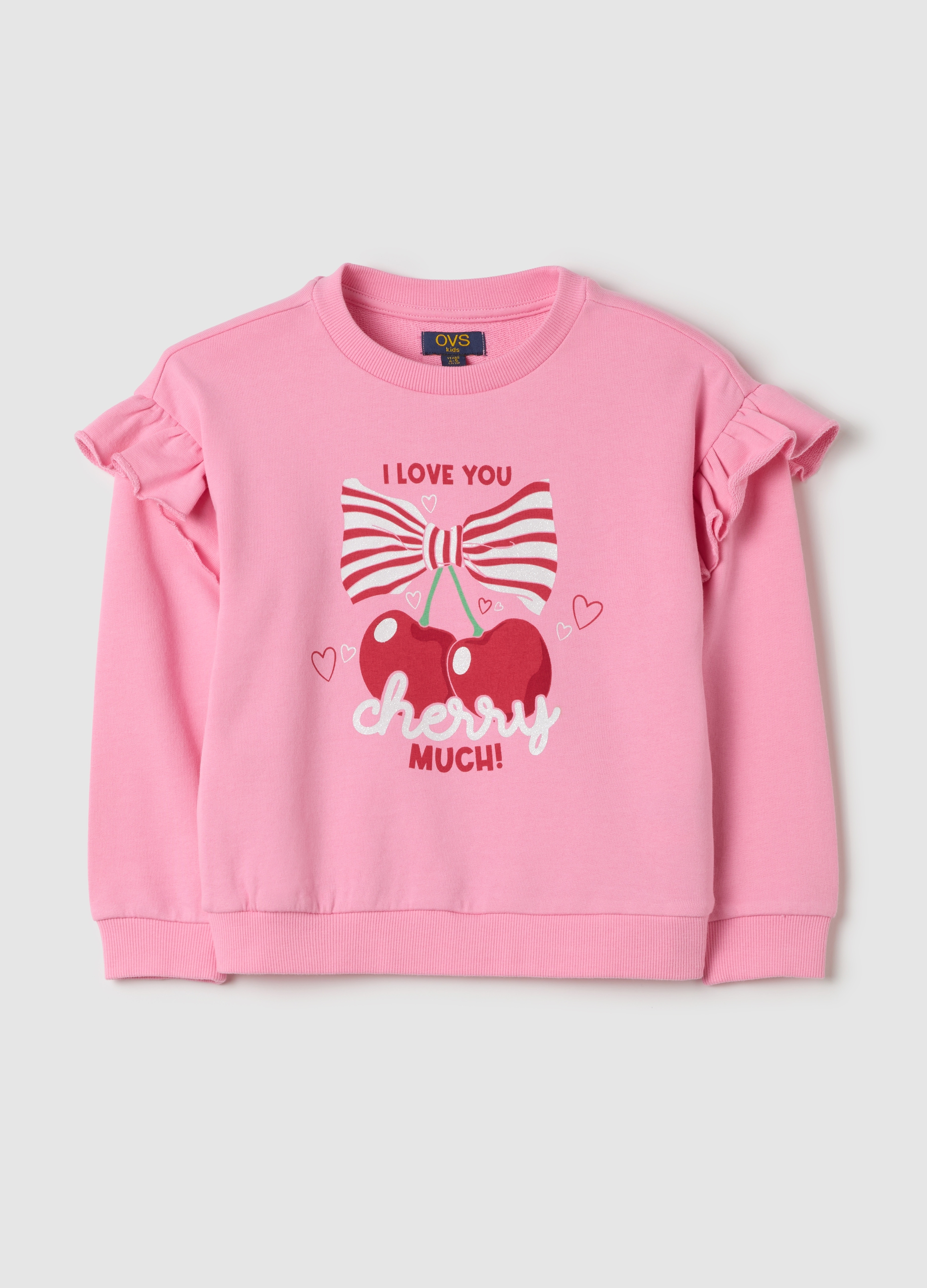 Sudadera Con Volante Estampado 