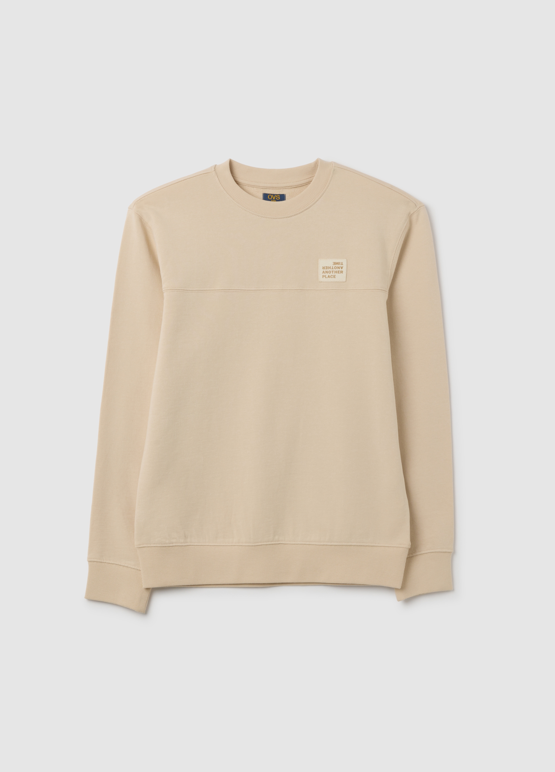 OVS, Jungen-sweatshirt Aus Beiger Reiner Baumwolle Im Lässigen Schnitt, Junge, Hellbeige, Größe: 10-11
