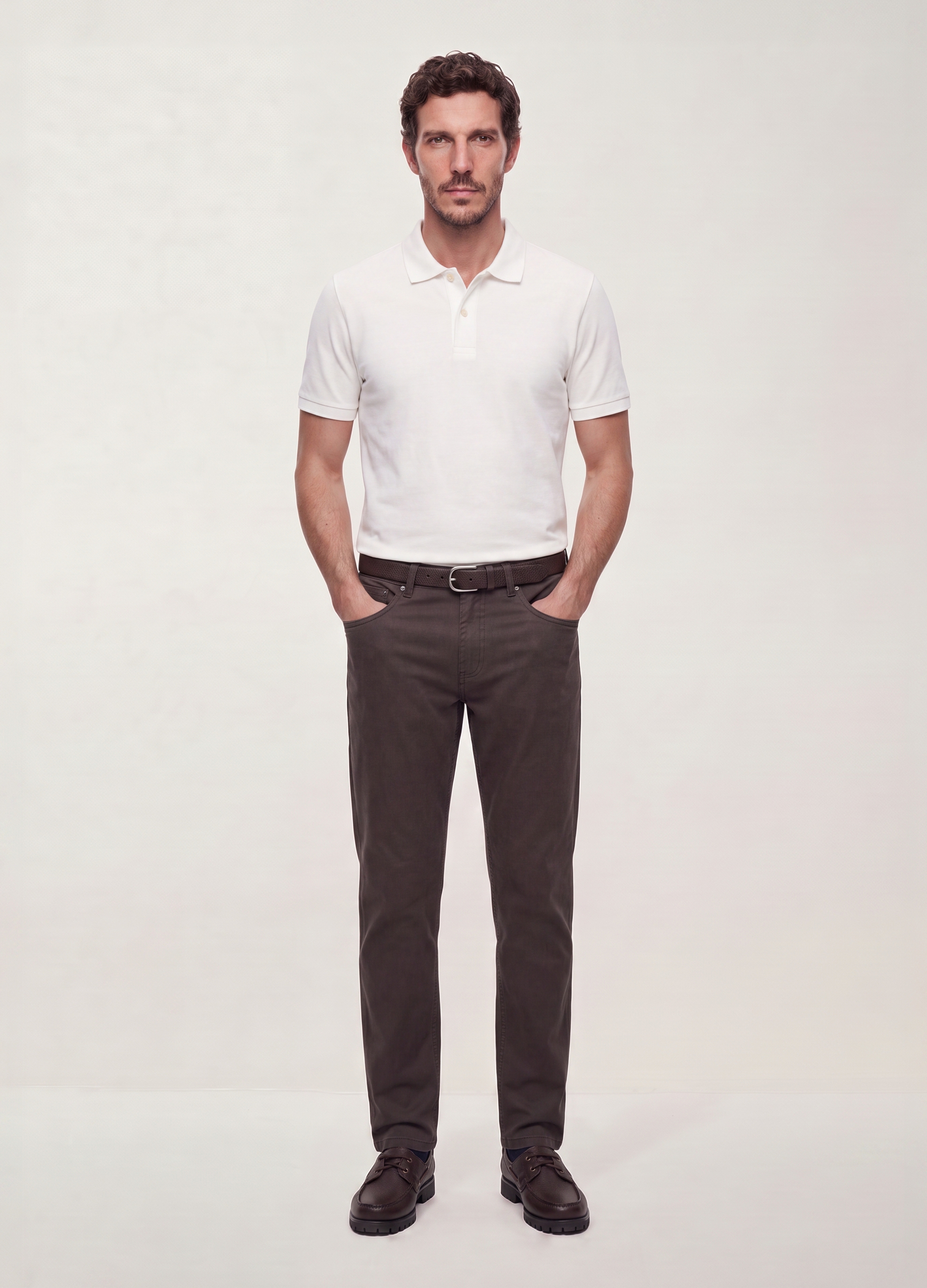 OVS, Pantaloni Marroni In Twill Di Cotone Elasticizzato Regular Fit, Uomo, Marrone, Taglia: 46