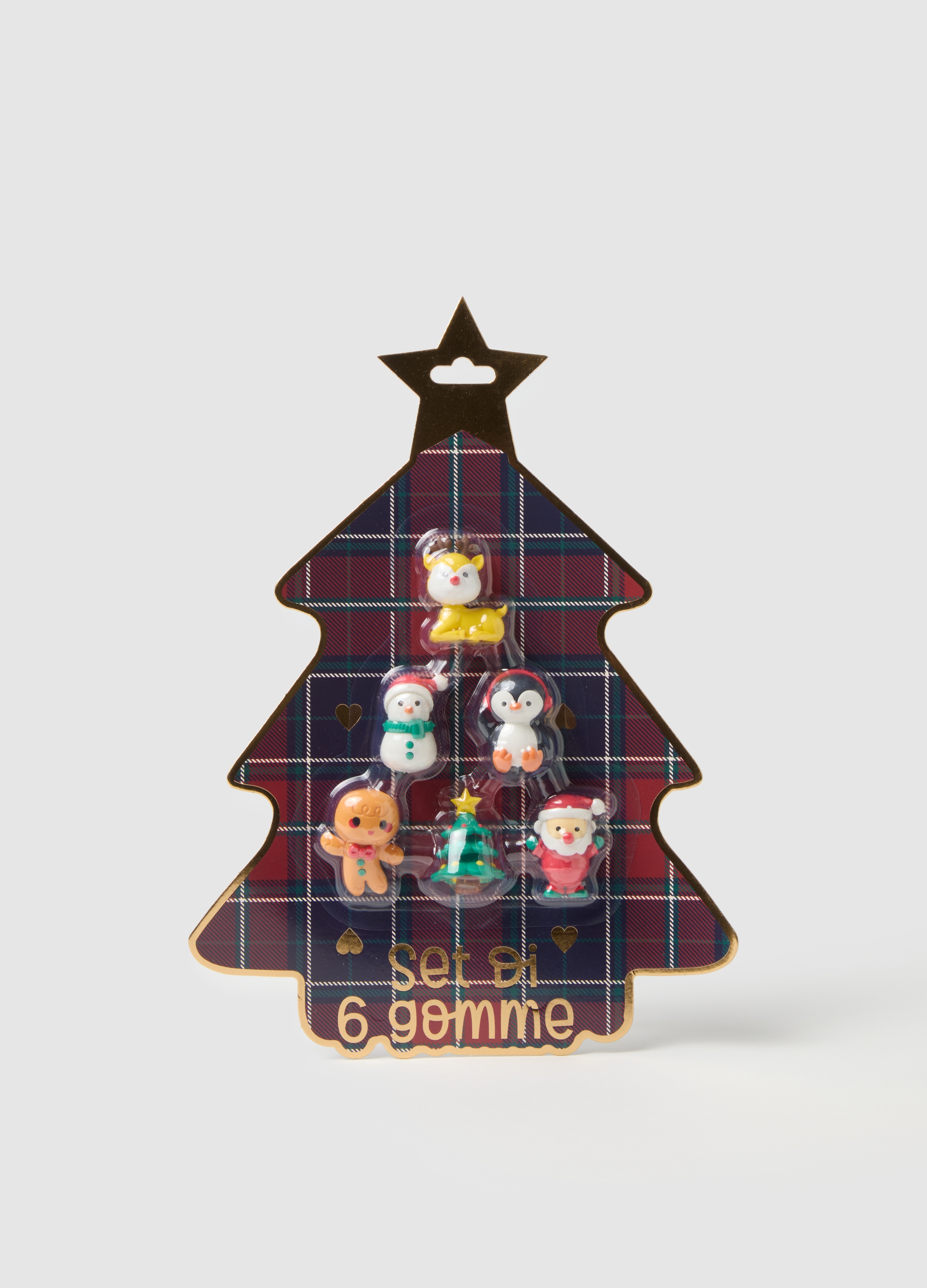 OVS, Multipack Gomme Natalizie Multicolor In Gomma Naturale, Donna, Multicolor, Taglia: ONE SIZE