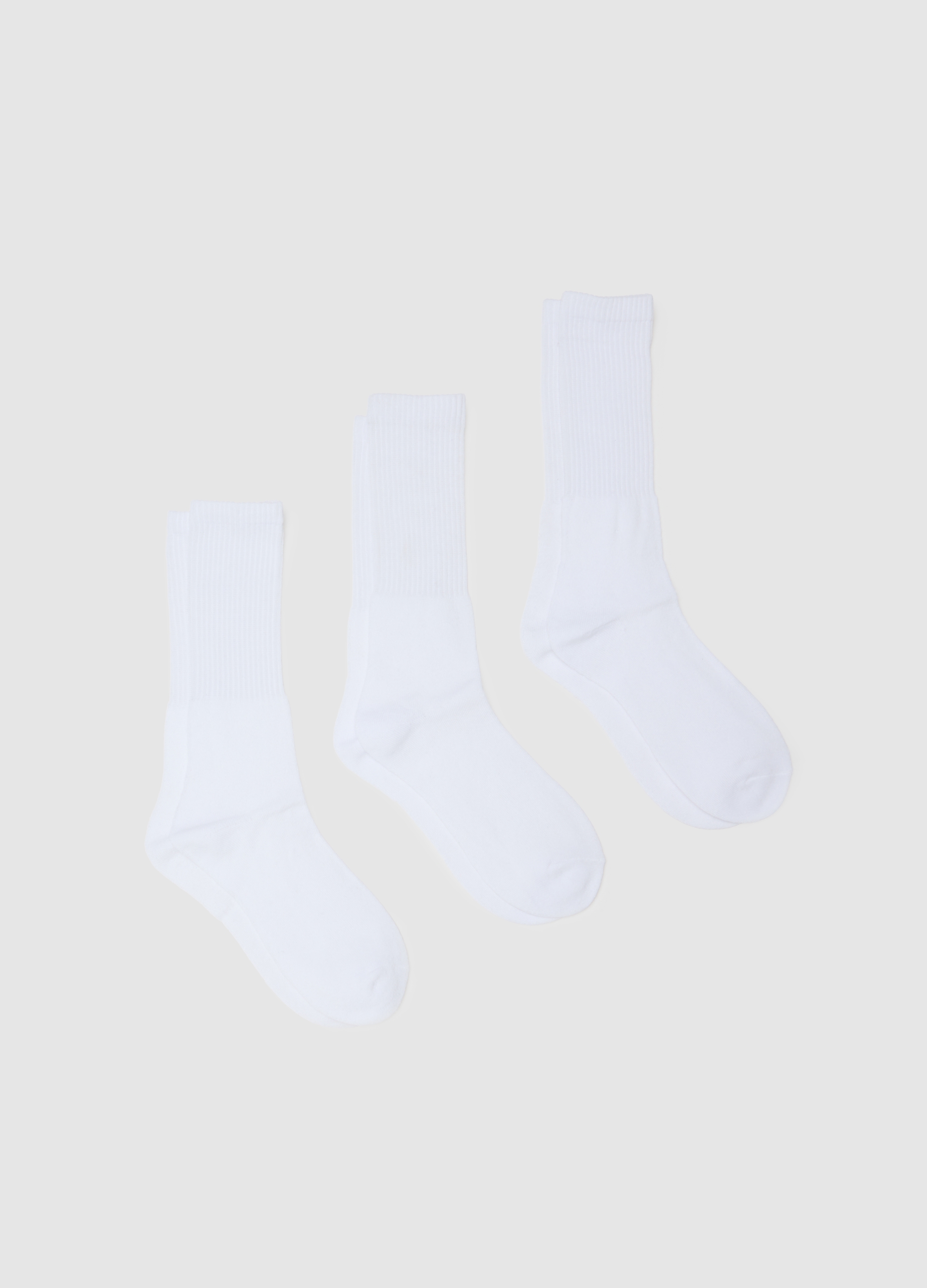 Paquete De Tres Calcetines Largos Blancos De Mezcla De Algodón, Hombre, Blanco óptico, Talla: 38/42