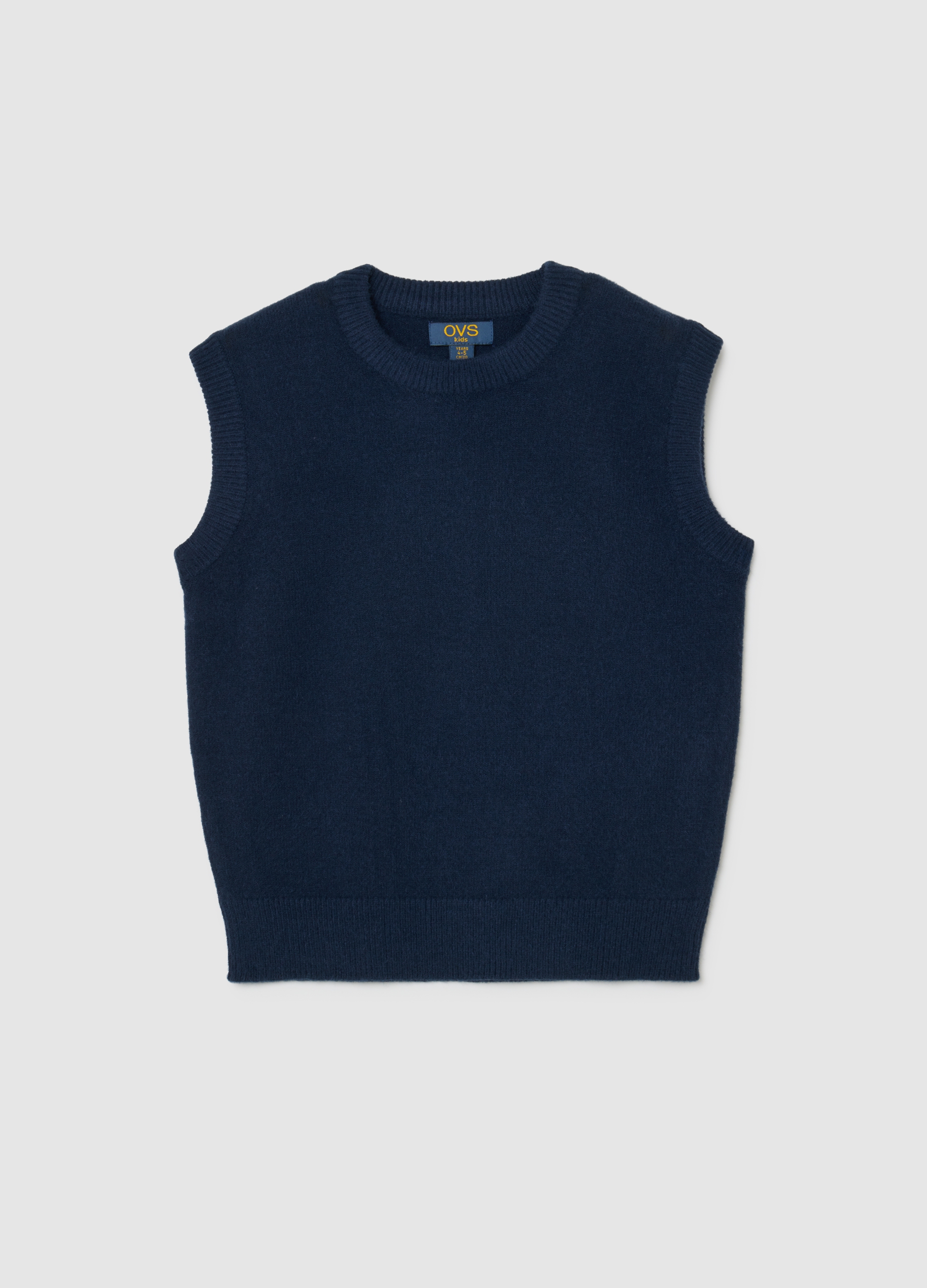 OVS KIDS, Gilet Girocollo Blu Da Bambino Regular Fit Senza Maniche, Niño, Azul oscuro, Talla: 4-5