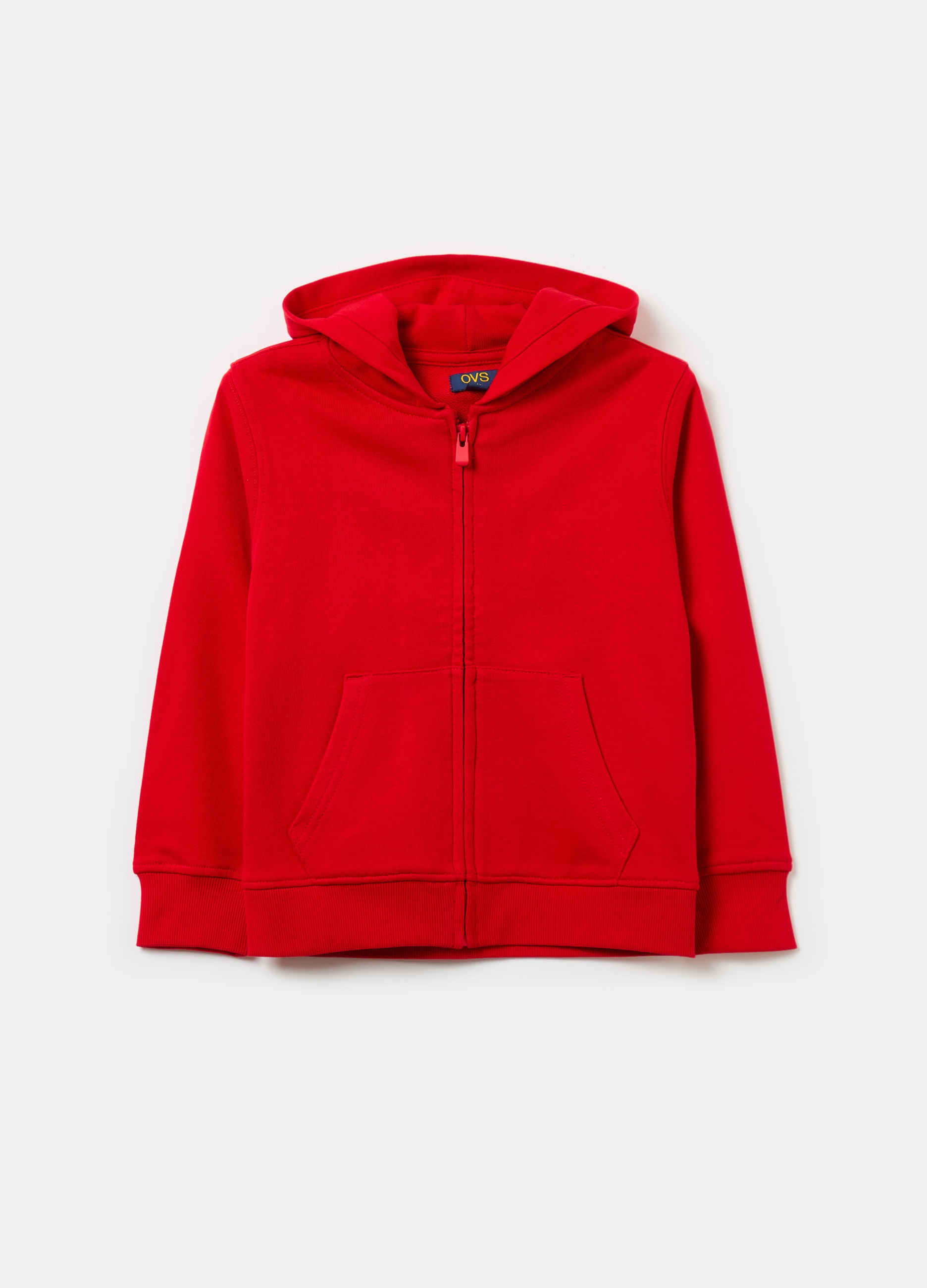 OVS KIDS, Sudadera Con Cremallera Essential De Algodón Orgánico Con Capucha, Niño, Rojo Cereza, Talla: 9-10