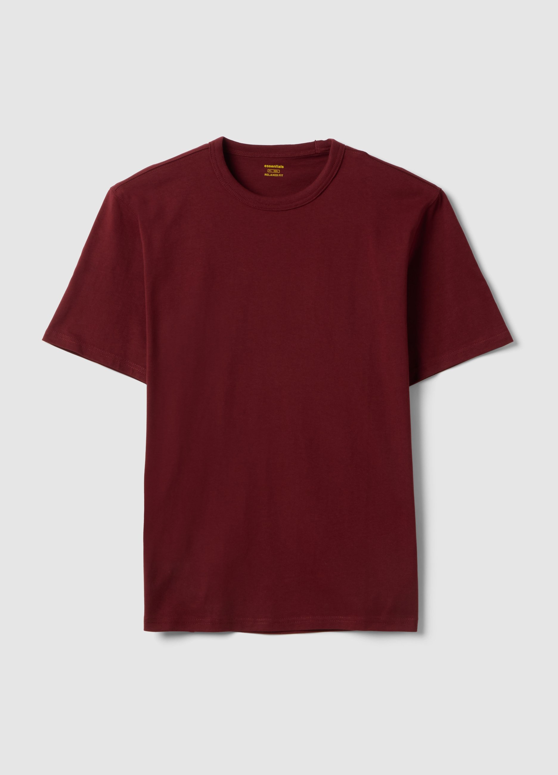 T-shirt Girocollo In Puro Cotone Rosso Relaxed Fit, Hombre, Rojo Oscuro, Talla: XL