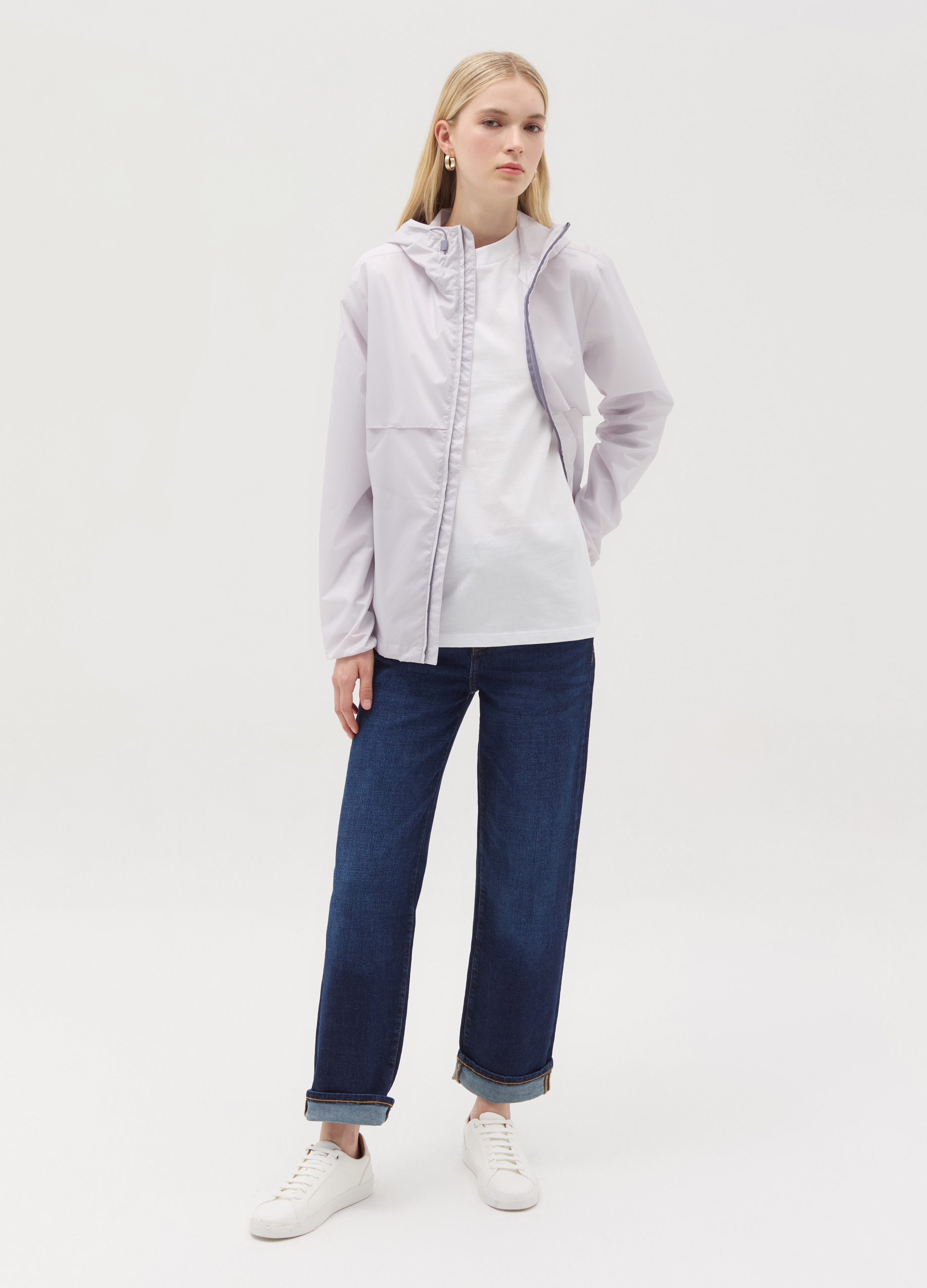 OVS , Giacca Impermeabile Full-zip, Donna, Bianco, Taglia: XS