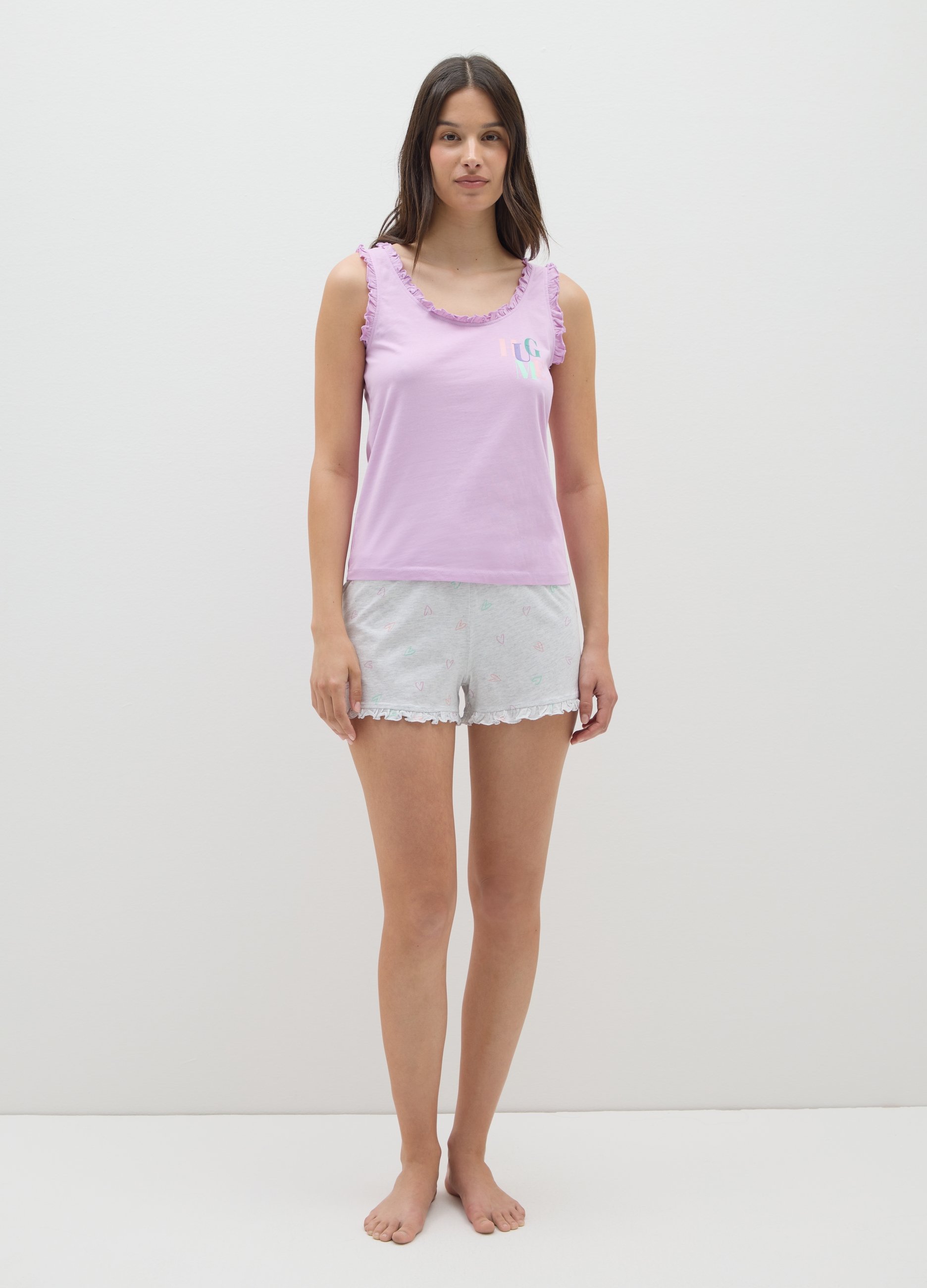 OVS, Pigiama Da Donna In Puro Cotone Multicolor Regular Fit, Multicolor, Taglia: M