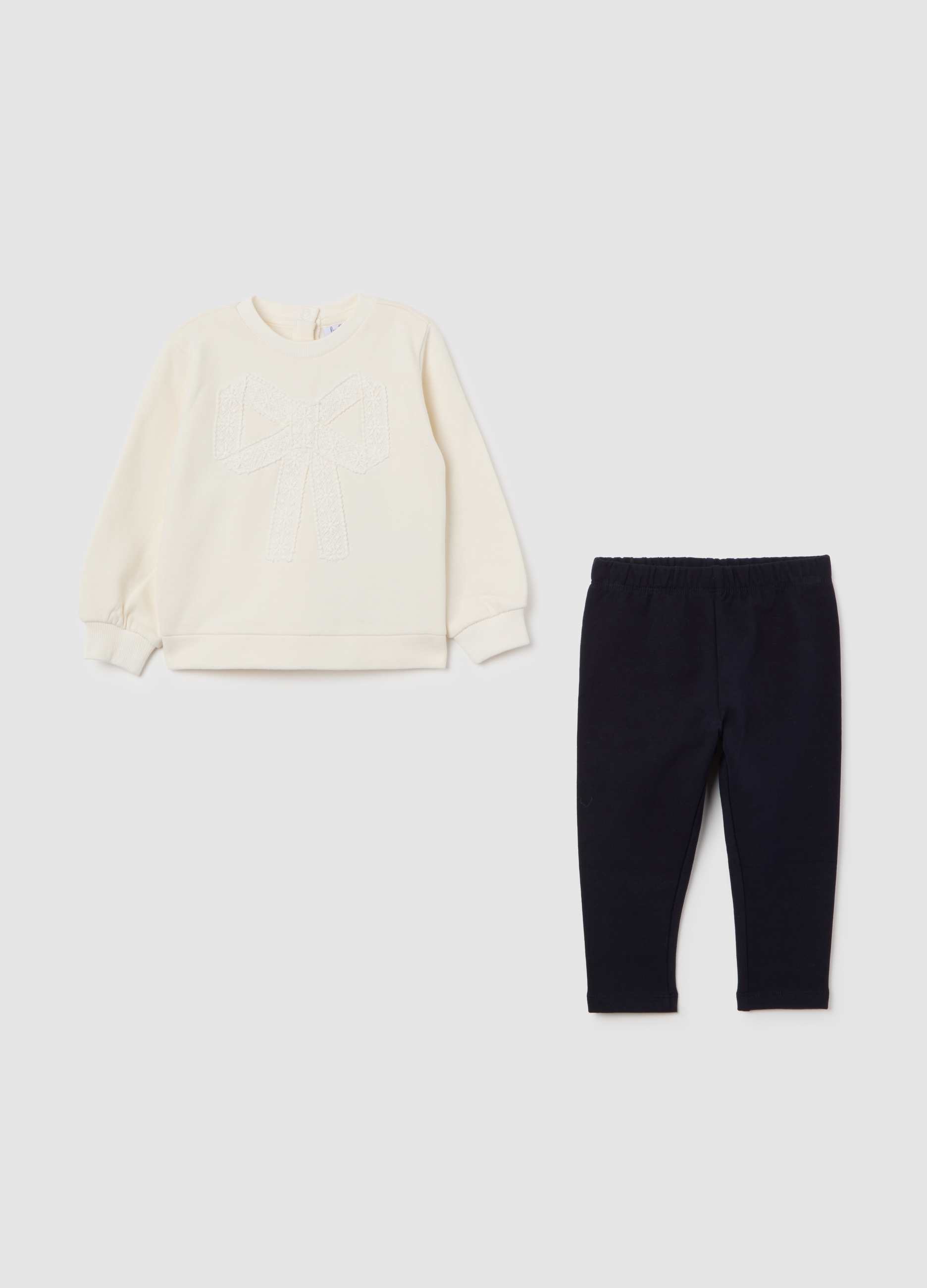 FAGOTTINO, Conjunto De Sudadera Y Pantalones Multicolor De Algodón Para Niña, Niña, Azul/beige, Talla: 30-36