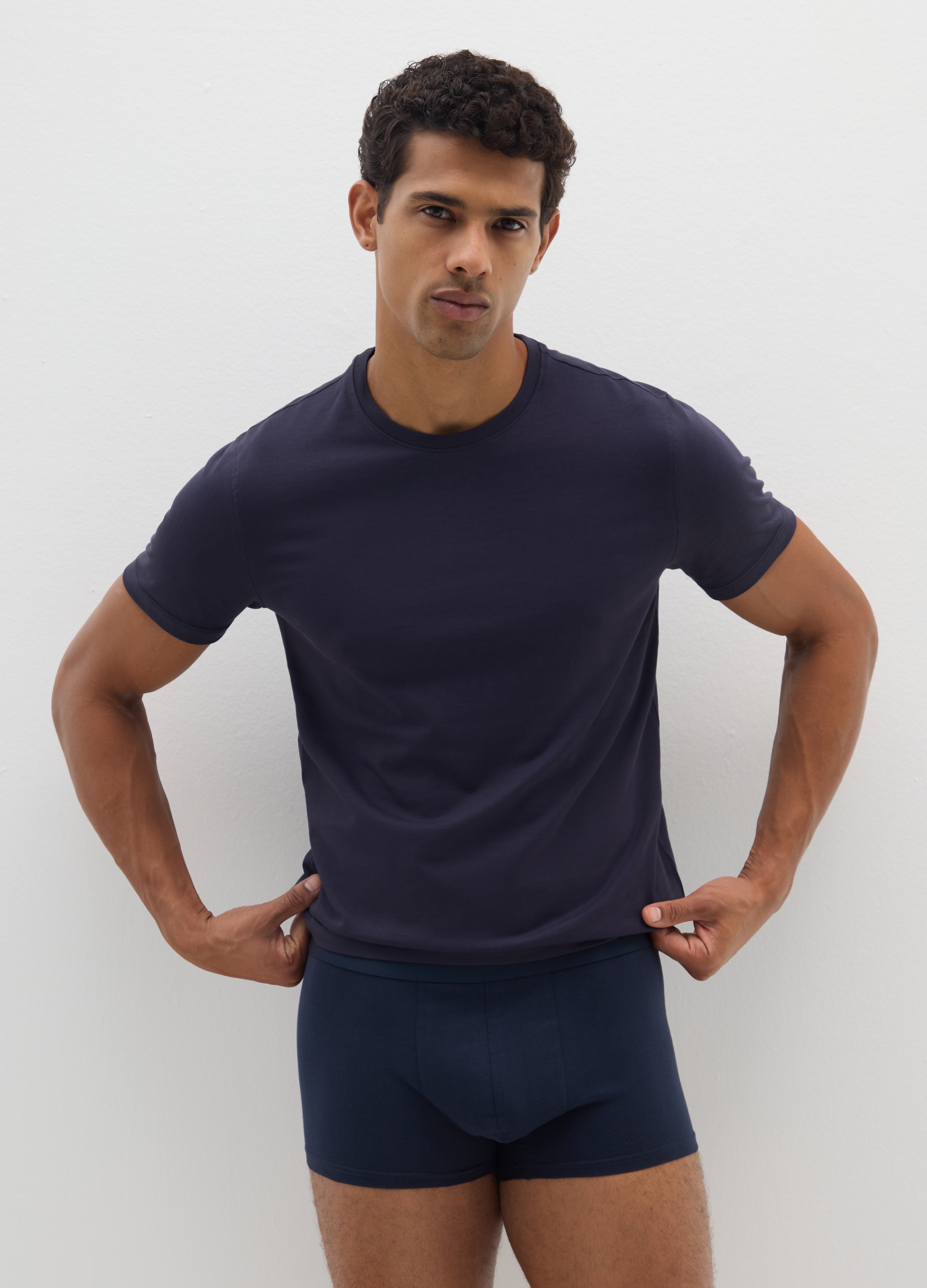 Conjunto De Tripack De Boxers Azules De Algodón Puro Con Ajuste Regular, Hombre, Azul chambray, Talla: L