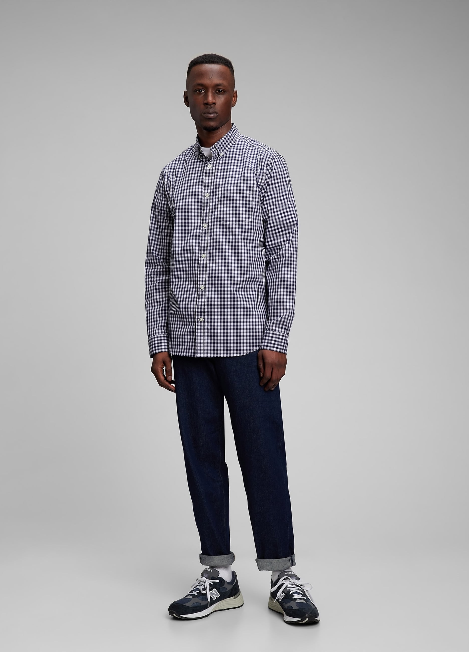 GAP, Camicia A Quadretti, Uomo, Blu, Taglia: S
