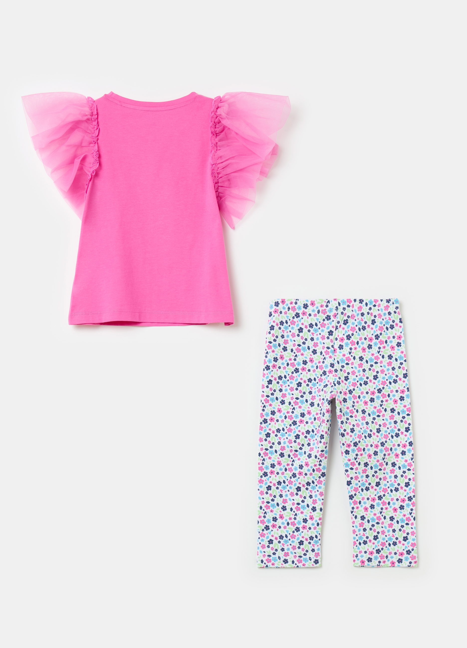 OVS, Jogging Set Con Applicazione In Tulle, Bambina, Multicolor, Taglia: 3-4