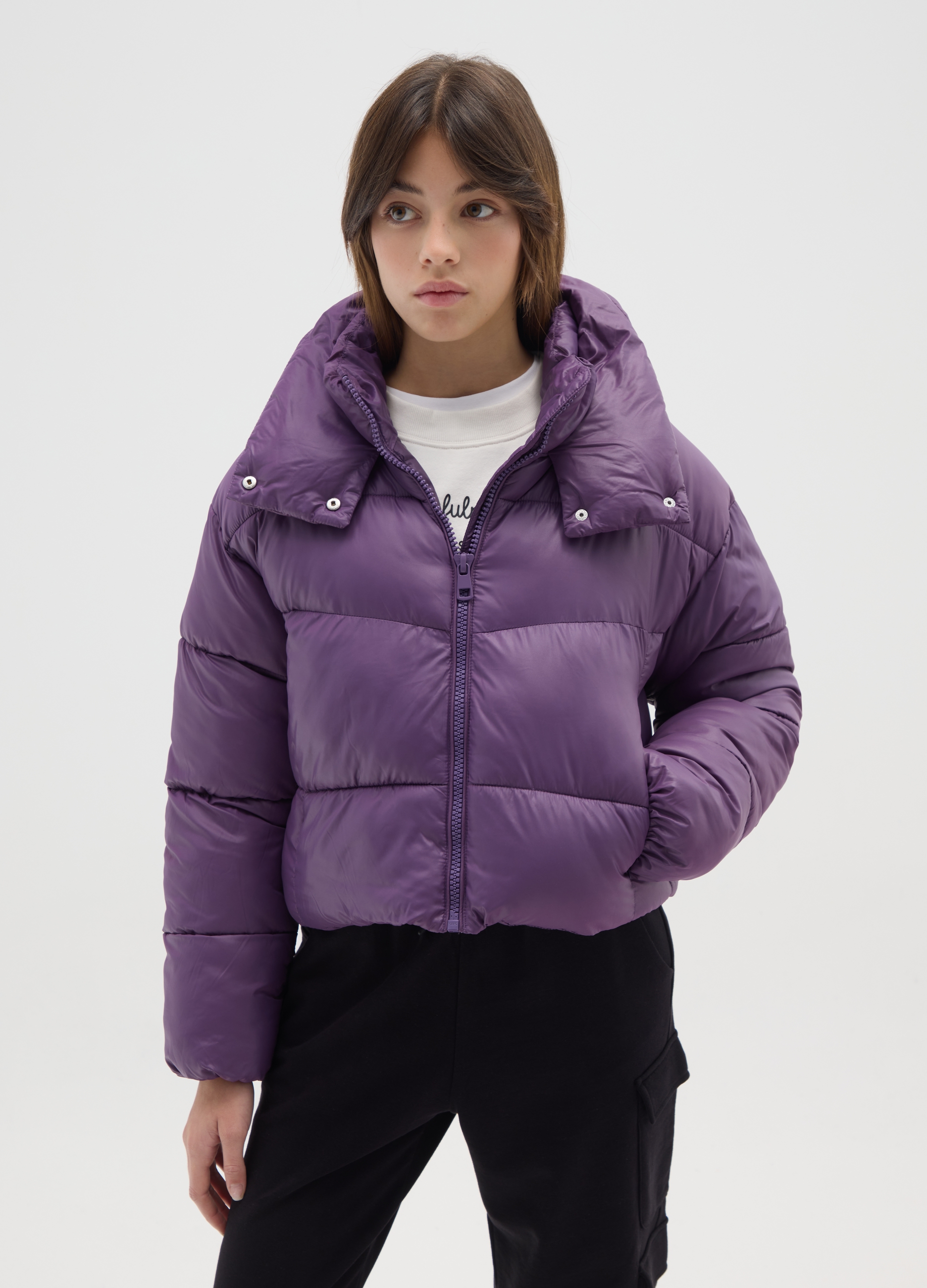 OVS KIDS, Giacca Imbottita Nera Da Ragazza Regular Fit Con Zip, Bambina, Nero, Taglia: 10-11