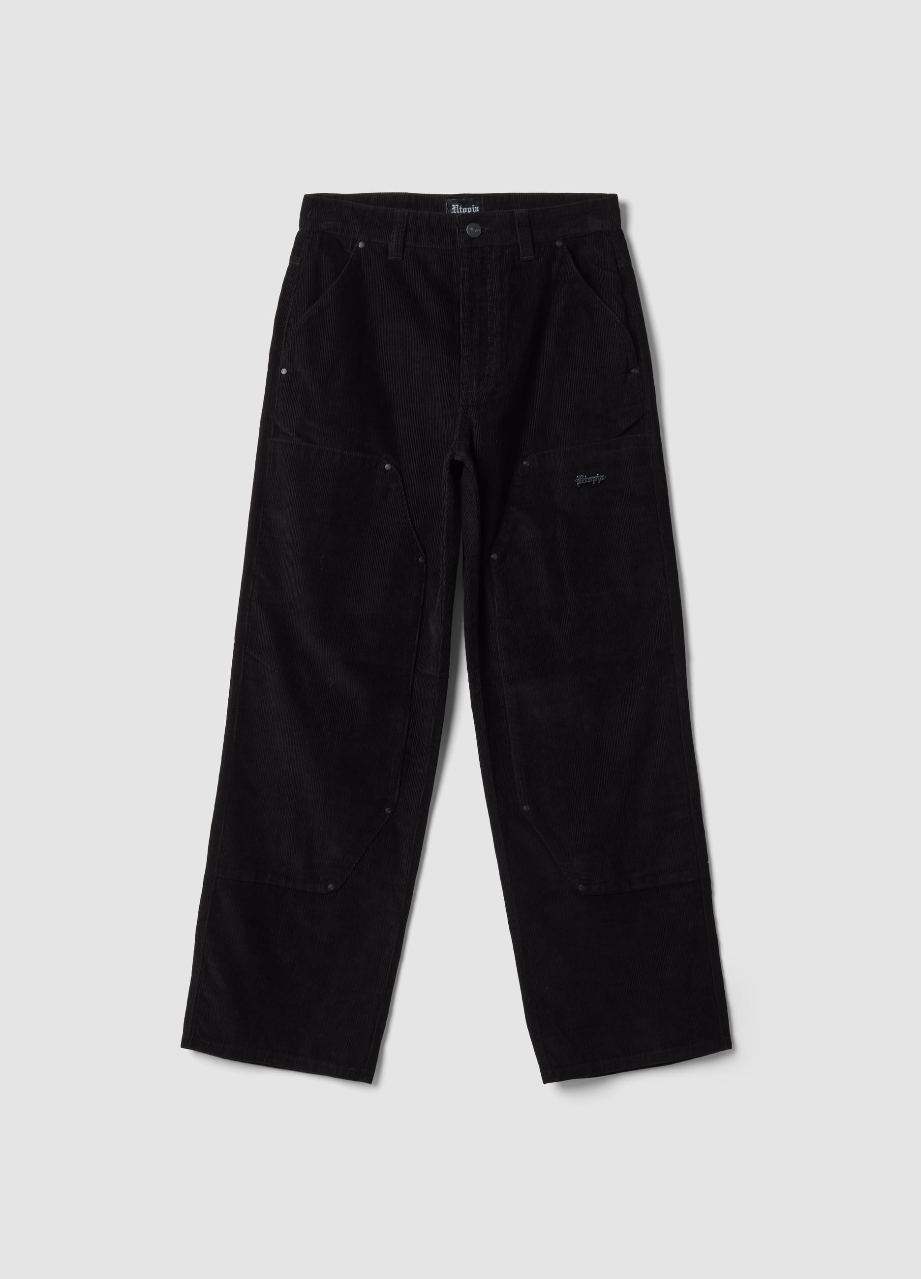 UTOPJA, Corduroy Carpenter Pants Black, Uomo, Nero, Taglia: XL