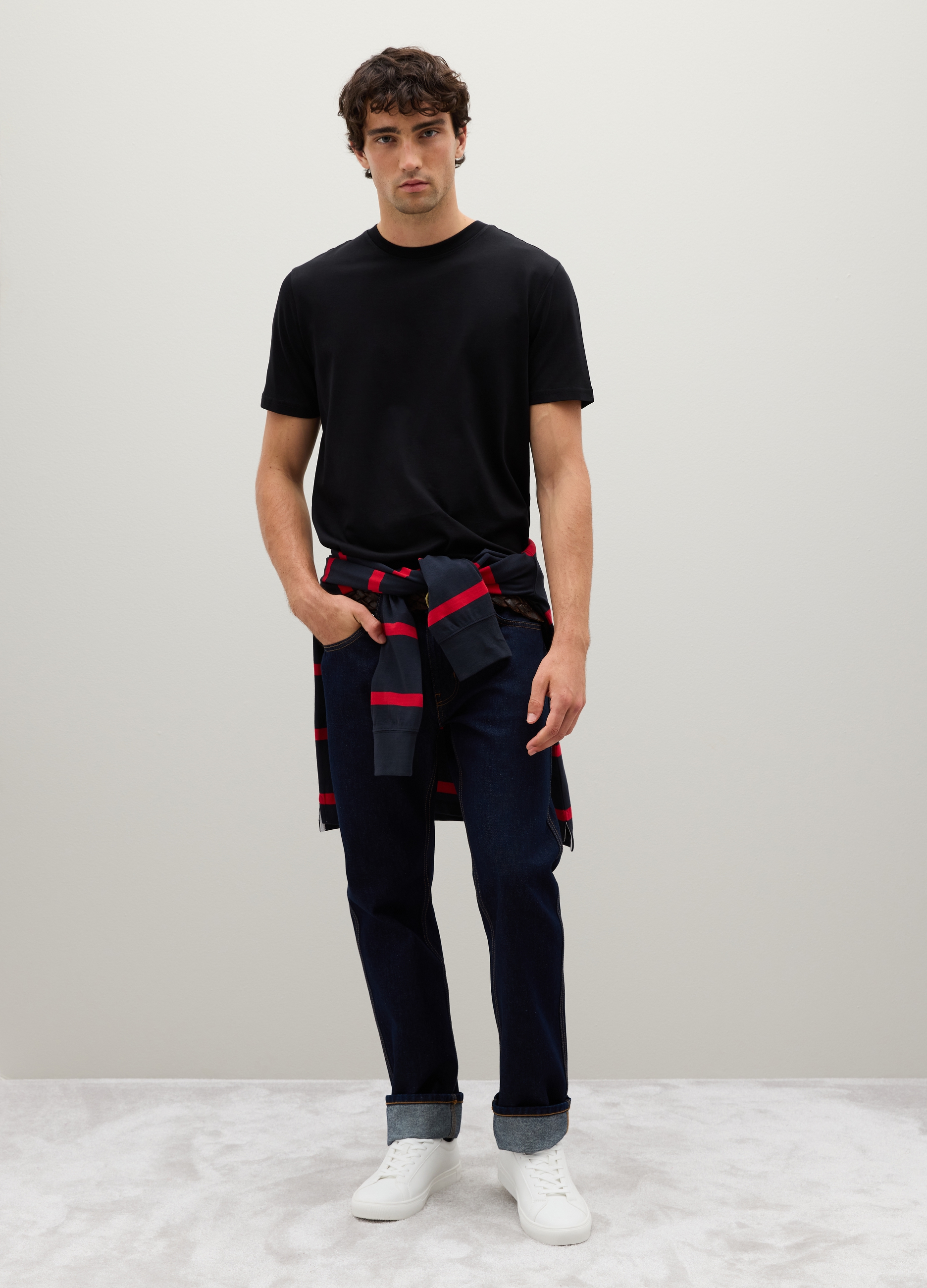 PIOMBO, Camiseta Negra De Algodón Puro, Hombre, Gunmetal, Talla: XL