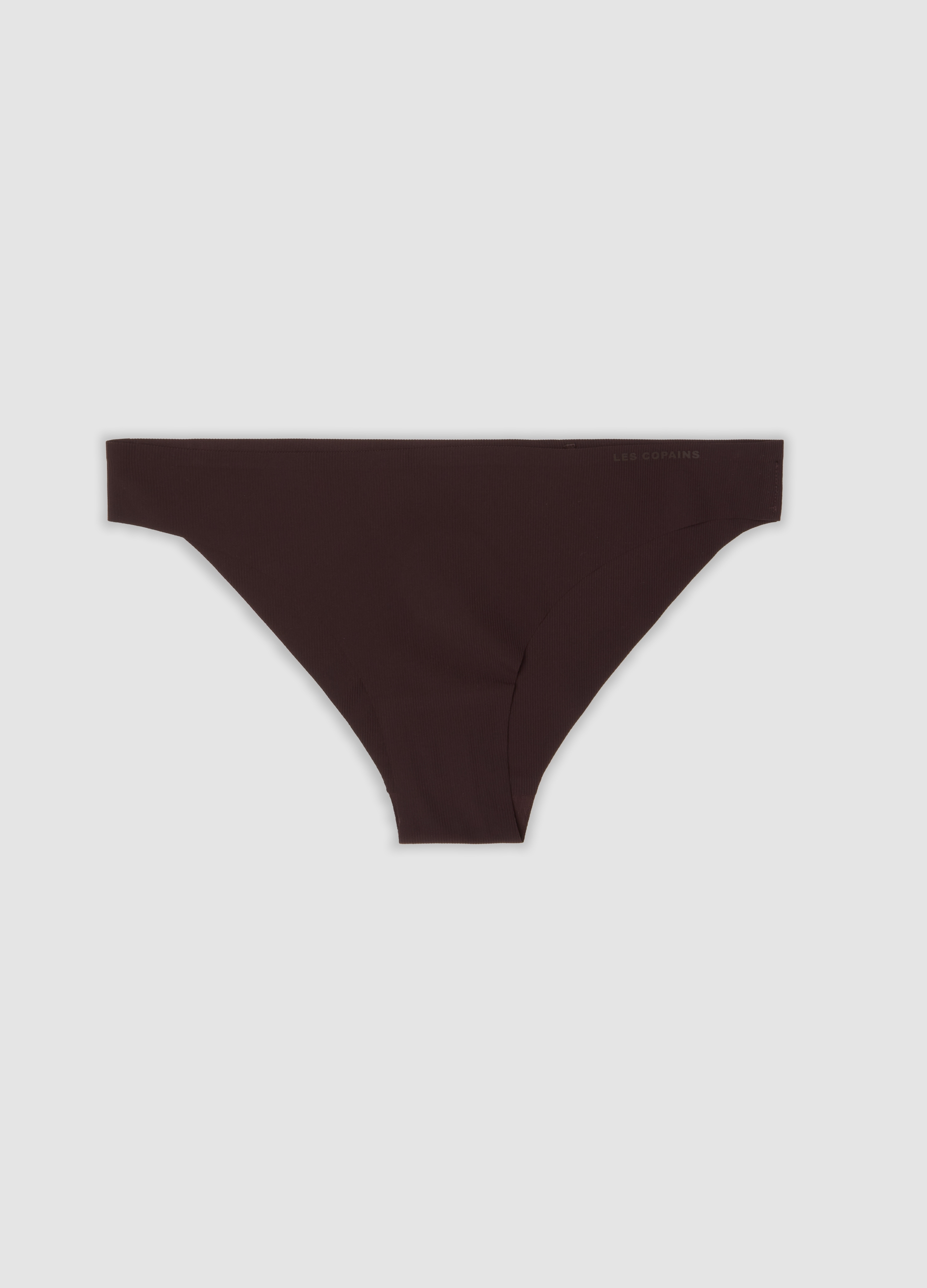 LES COPAINS, Slip Marrone In Microfibra Elasticizzata A Costine, Donna, Marrone, Taglia: 5