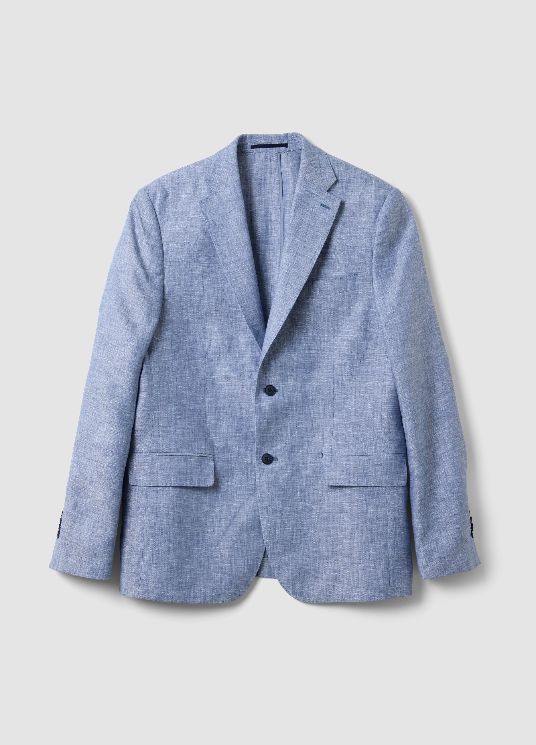 PIOMBO, Blazer Azul Cielo De Lino Puro, Hombre, Azul, Talla: 52
