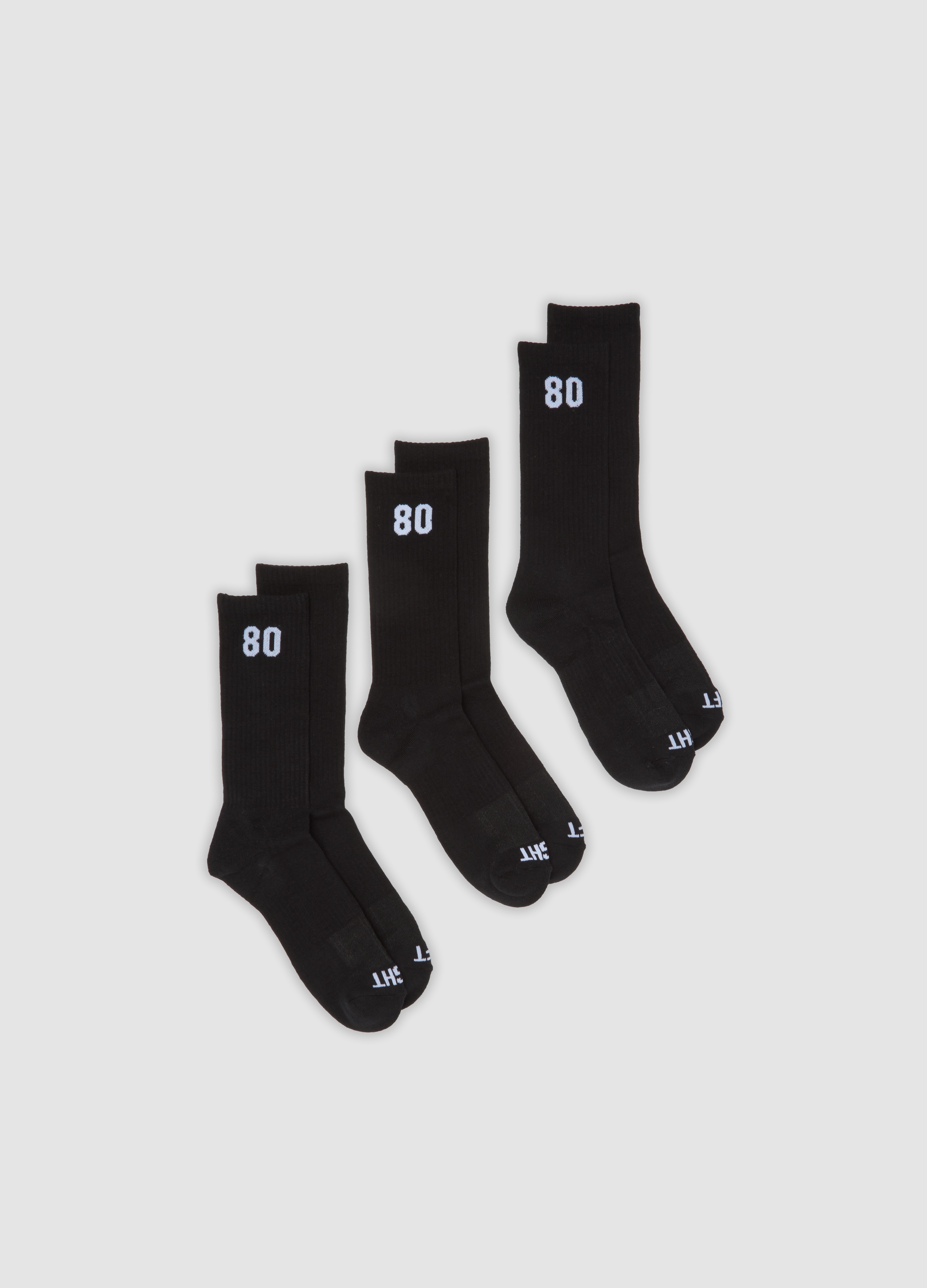 OVS, Tripack Di Calze Sportive Nere In Cotone Organico Elasticizzato, Uomo, Nero, Taglia: 38-42