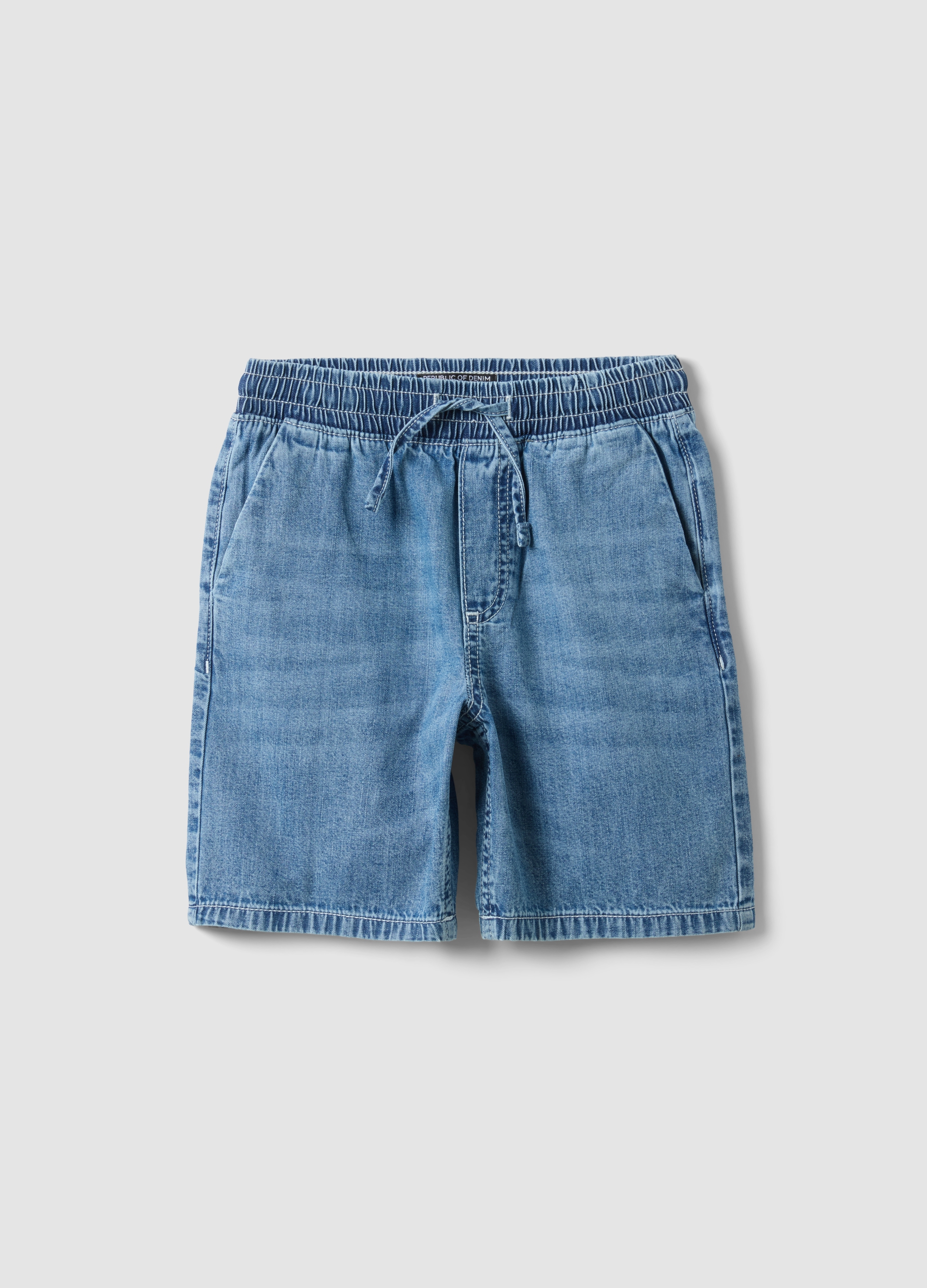 OVS KIDS, Short Vaquero Azul 100% Algodón Para Niño, Corte Recto, Niño, Lavado claro, Talla: 6-7