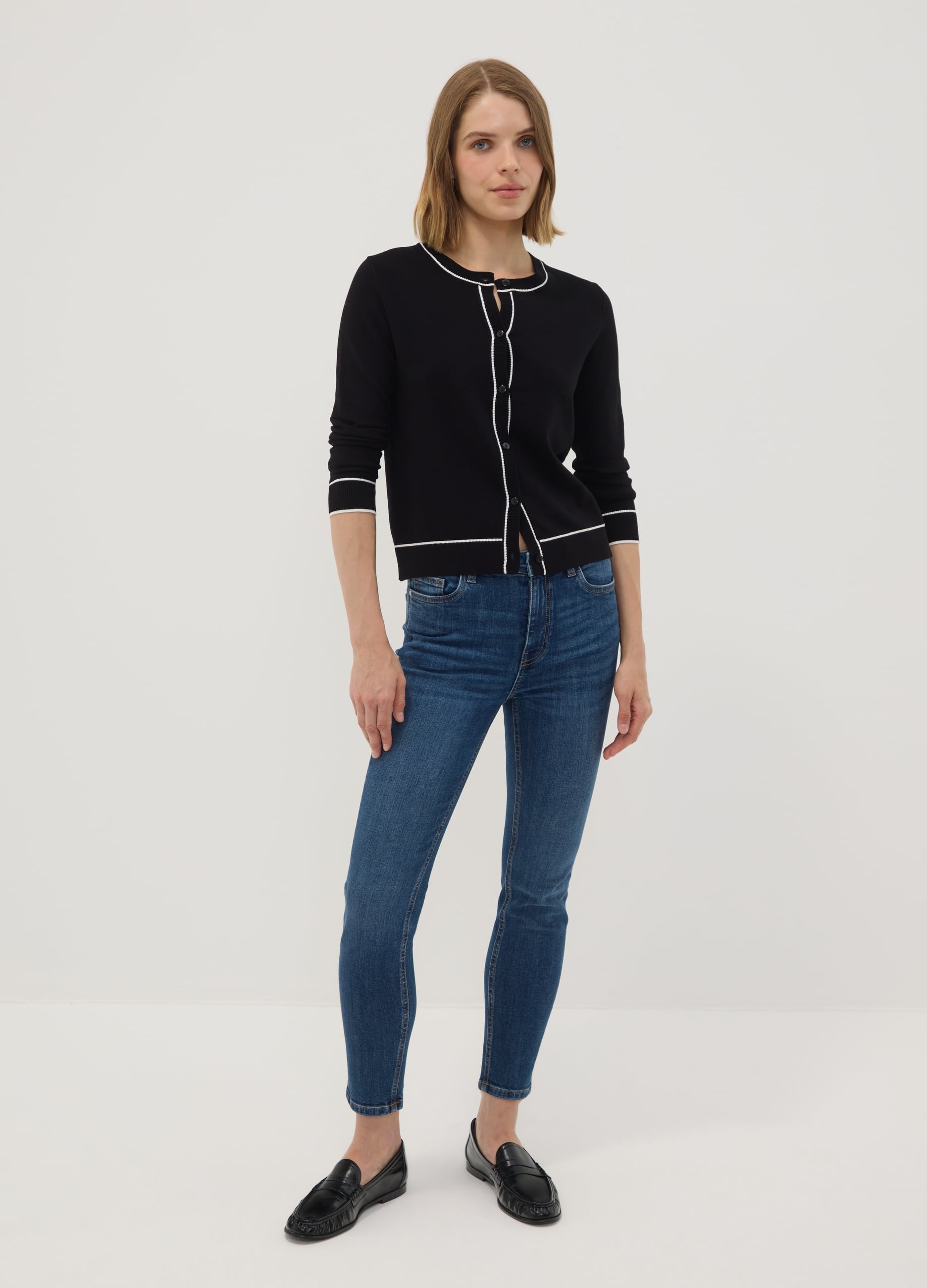 REPUBLIC OF DENIM, Jeans Denim Blu Skinny Fit In Cotone Elasticizzato, Donna, Blu, Taglia: 40
