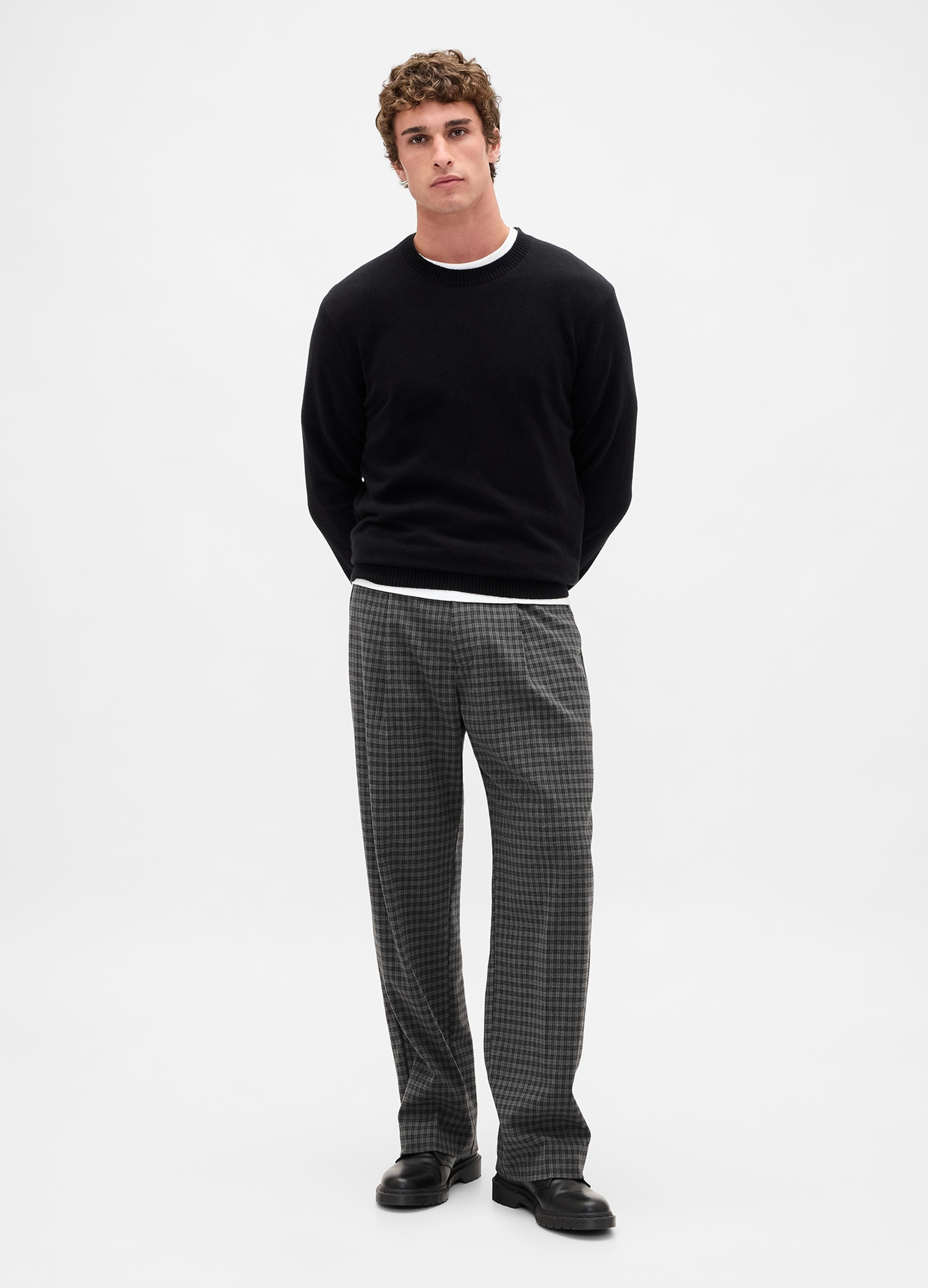 GAP, Pantaloni Straight In Misto Viscosa E Lana, Uomo, Grigio, Taglia: 36 x 30
