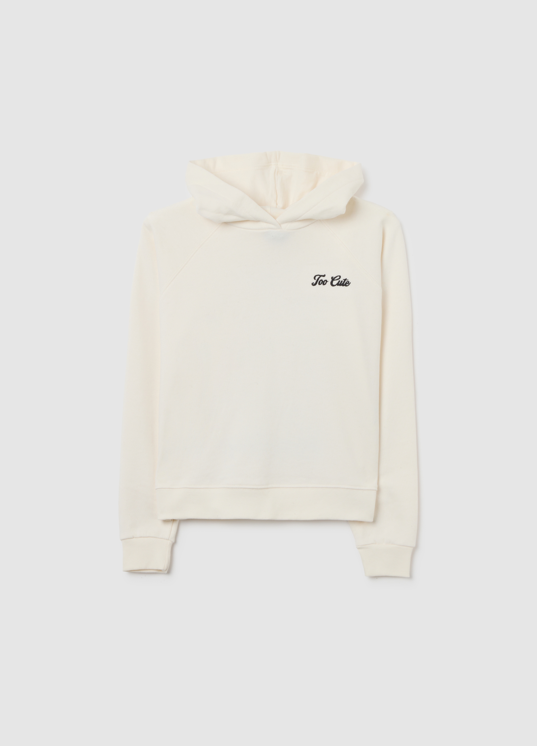 OVS KIDS, Felpa Bianco In Cotone Con Cappuccio, Niña, Blanco, Talla: 14-15