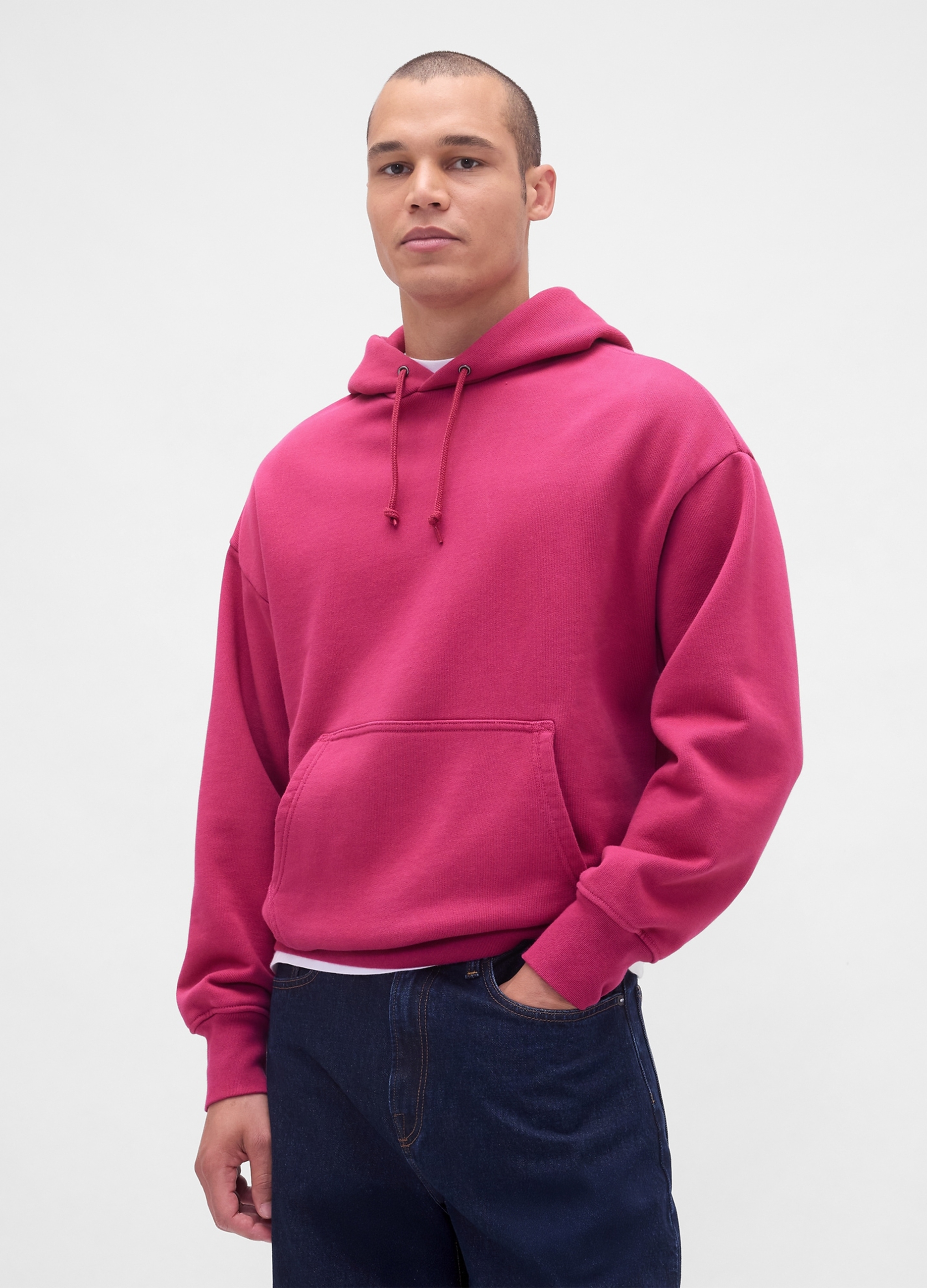 GAP, Felpa Con Cappuccio In Misto Cotone, Uomo, Rosa, Taglia: S