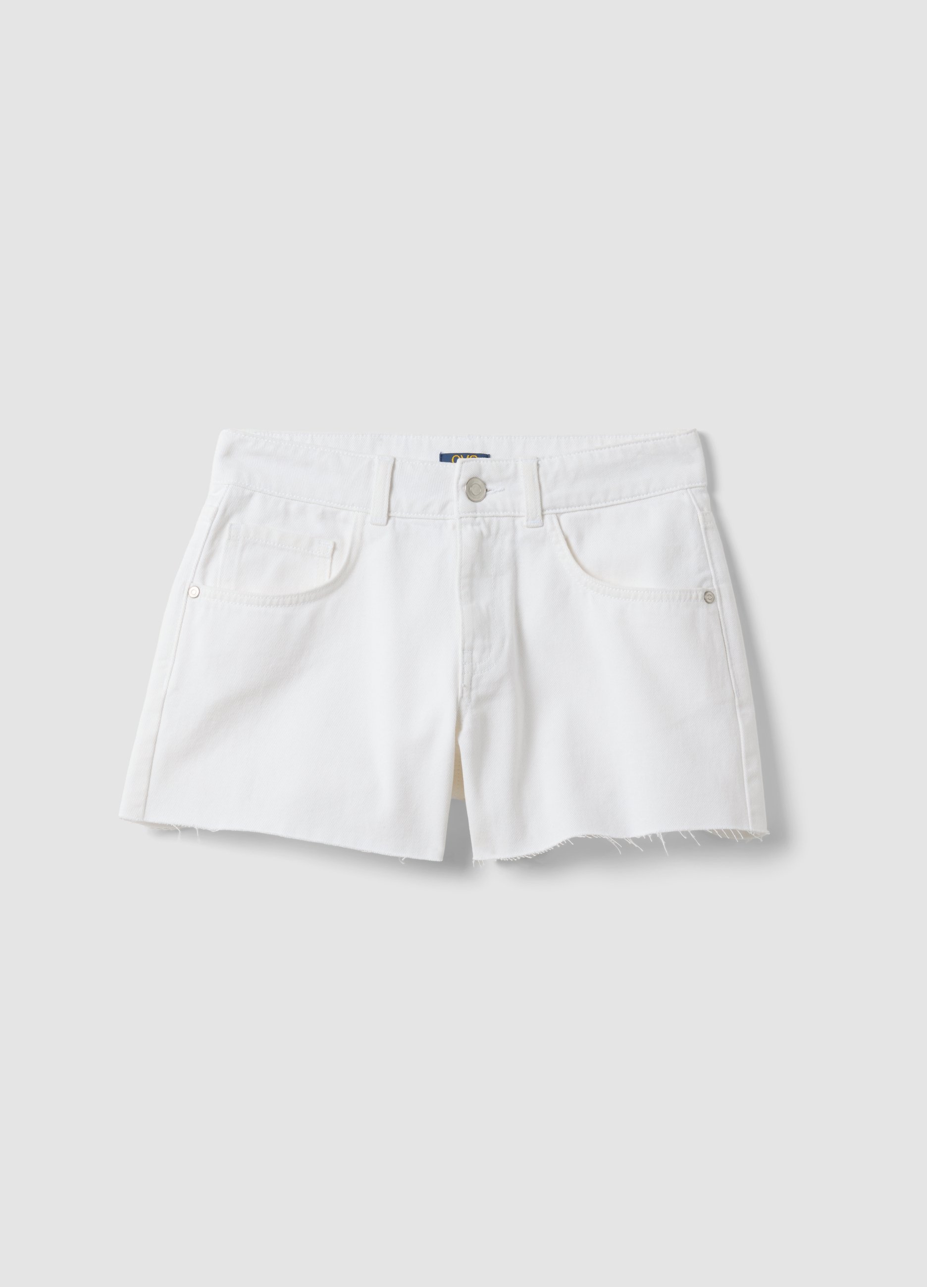 OVS KIDS, Short Blanco De Algodón Puro De Cinco Bolsillos, Niña, Blanco, Talla: 11-12