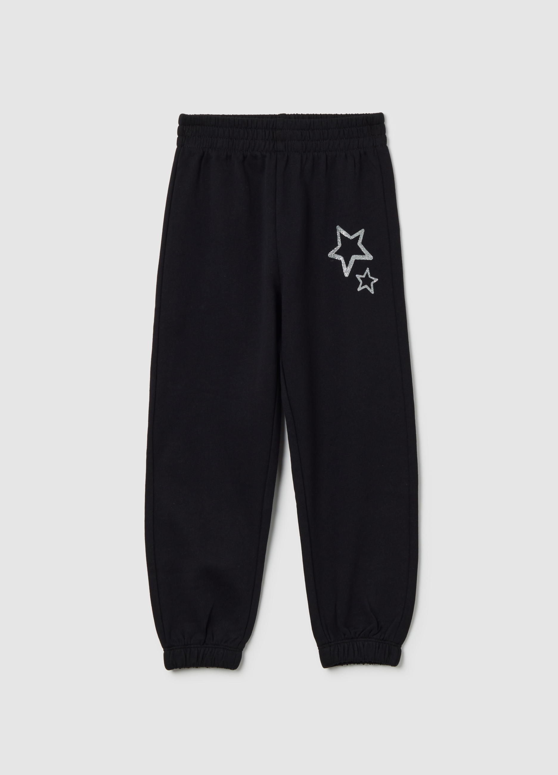 OVS KIDS, Pantalones Jogger De Niña En Algodón Puro Negro Ajuste Regular, Niña, Gunmetal, Talla: 9-10