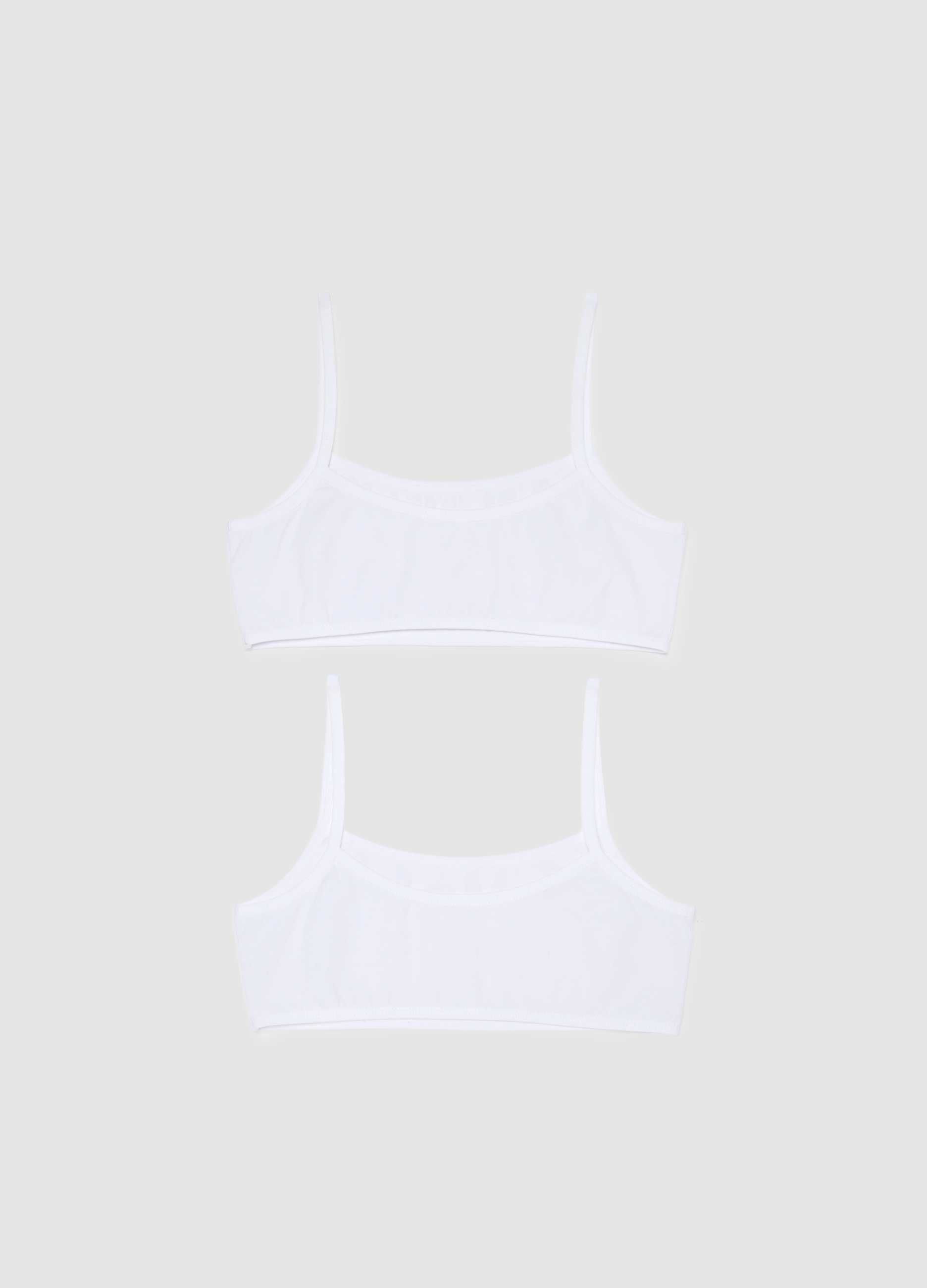 OVS KIDS, Bipack Reggiseni Bralette Da Ragazza In Cotone Bianchi, Unisex, Bianco, Taglia: 10-11