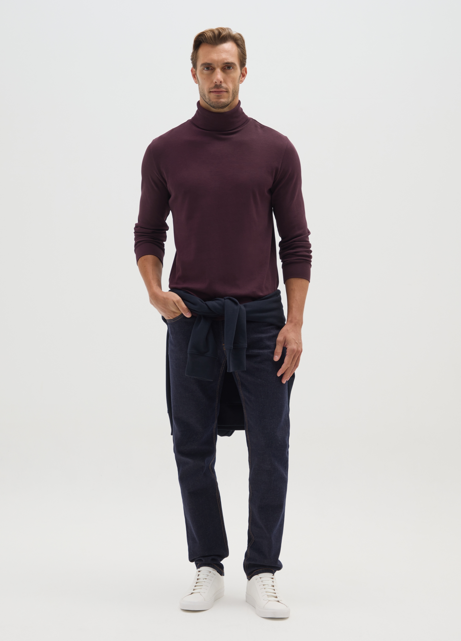 OVS, Maglietta Dolcevita Bordeaux In Puro Cotone, Uomo, Rosso, Taglia: M