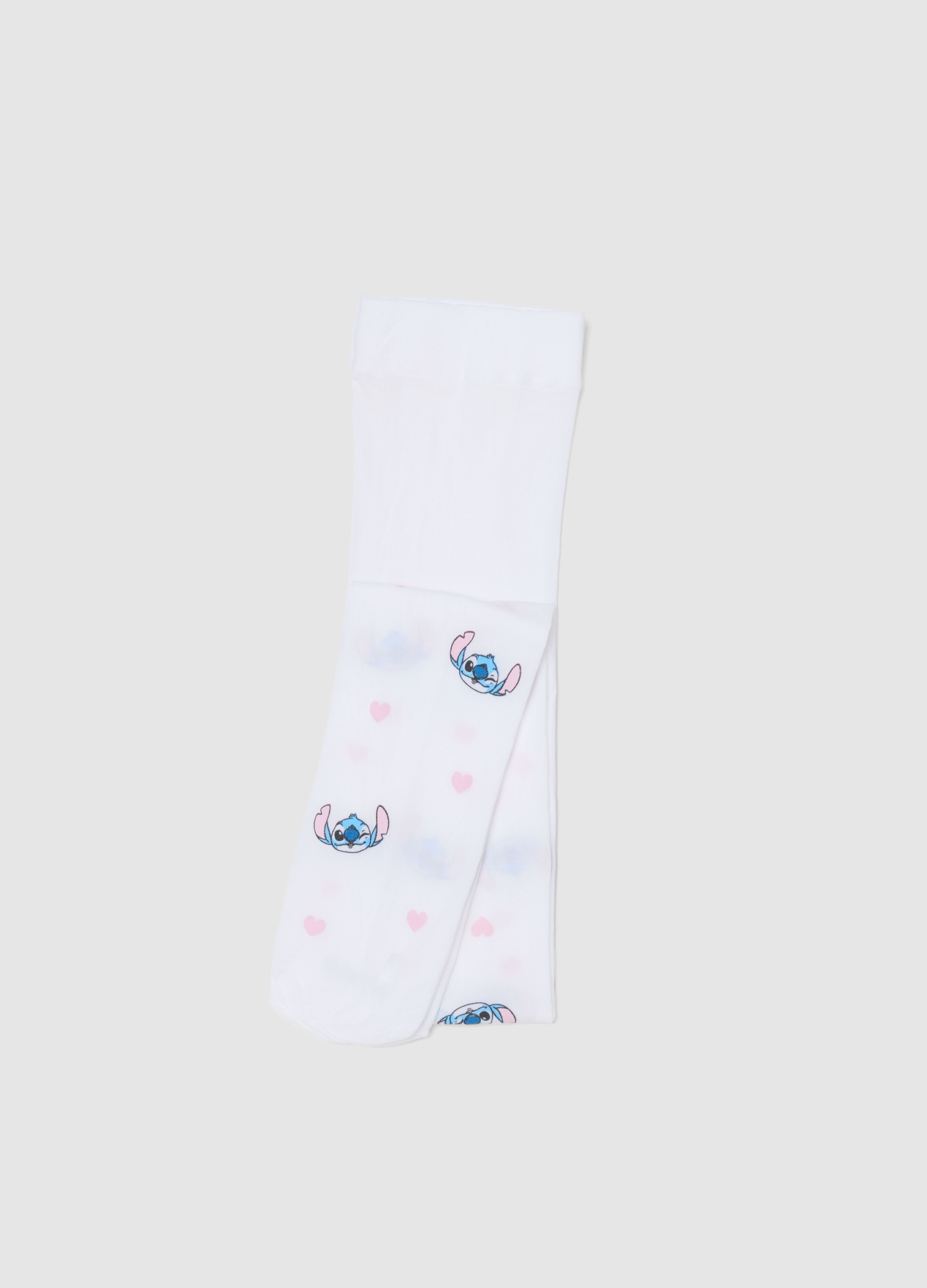 DISNEY, Collant Elasticizzati Bianchi Da Bambina Con Disegni Lilo E Stitch, Niña, Blanco óptico, Talla: 2-4