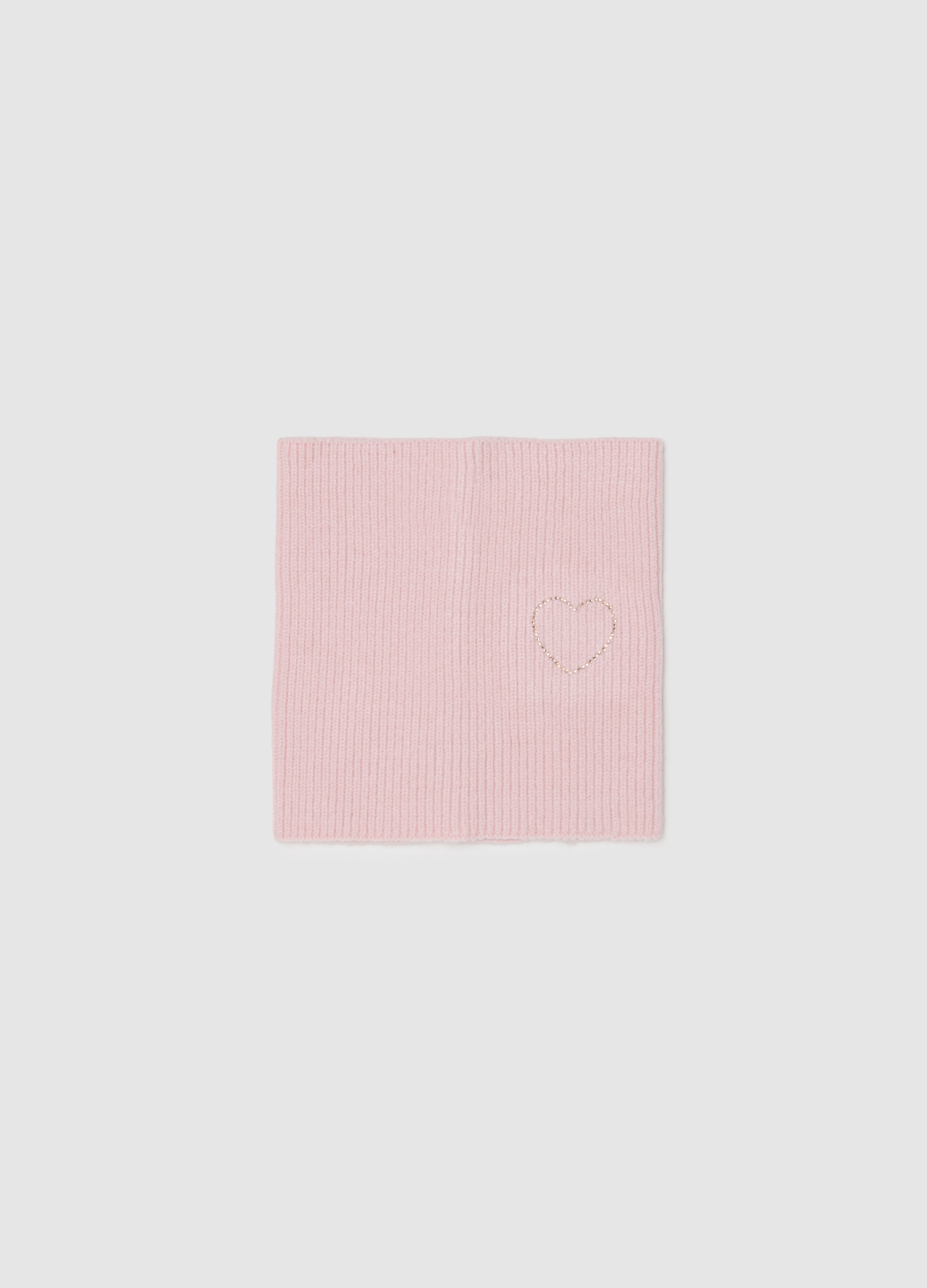 OVS KIDS, Scaldacollo Da Bambina Rosa Con Cuore Ricamato, Rosa, Taglia: ONE SIZE