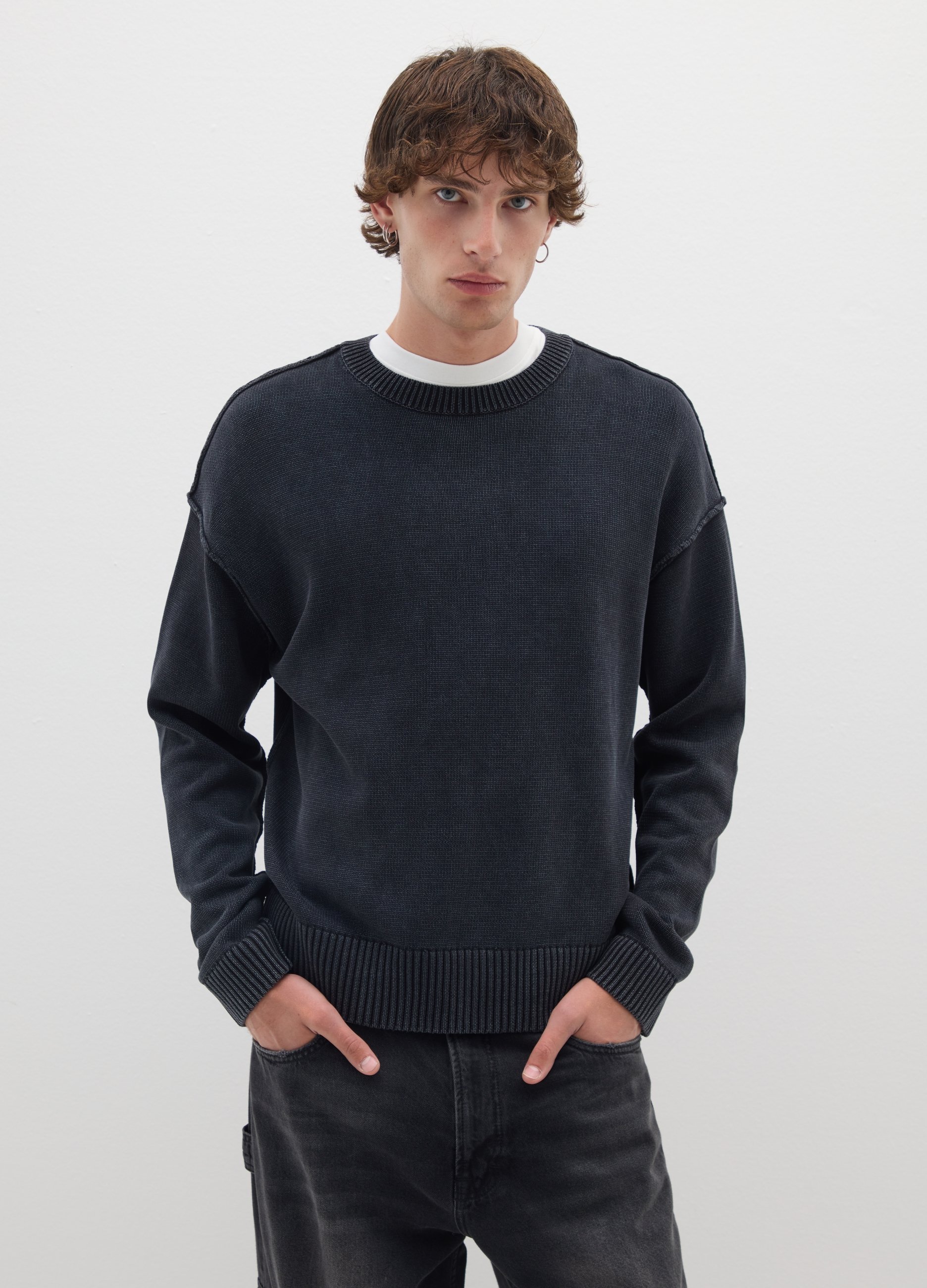 OVS, Jersey Gris De Algodón Puro Regular Fit, Hombre, Gris oscuro, Talla: XS
