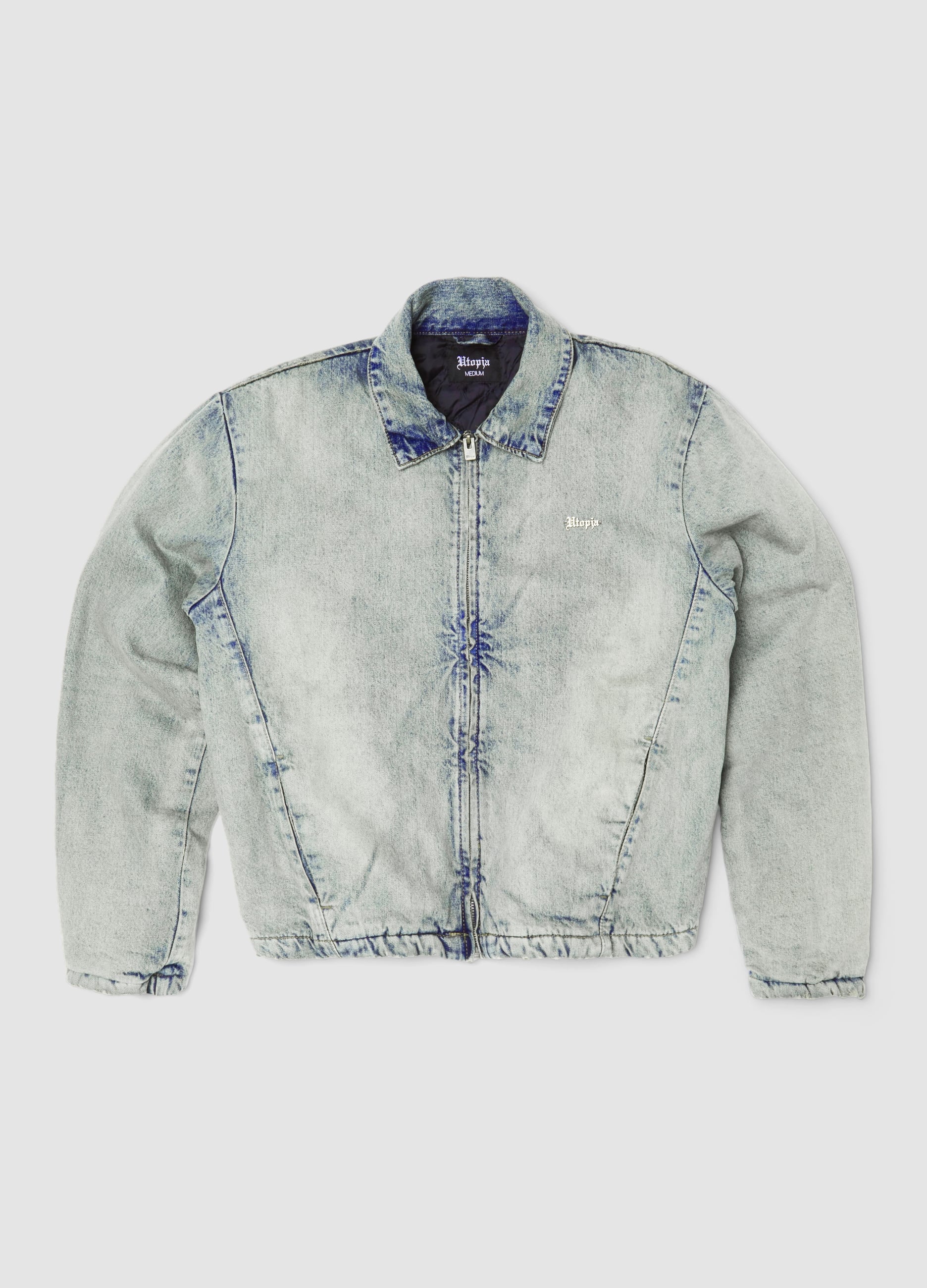 UTOPJA, Denim Padded Jacket Vintage Light Blue, Uomo, Blu, Taglia: XL
