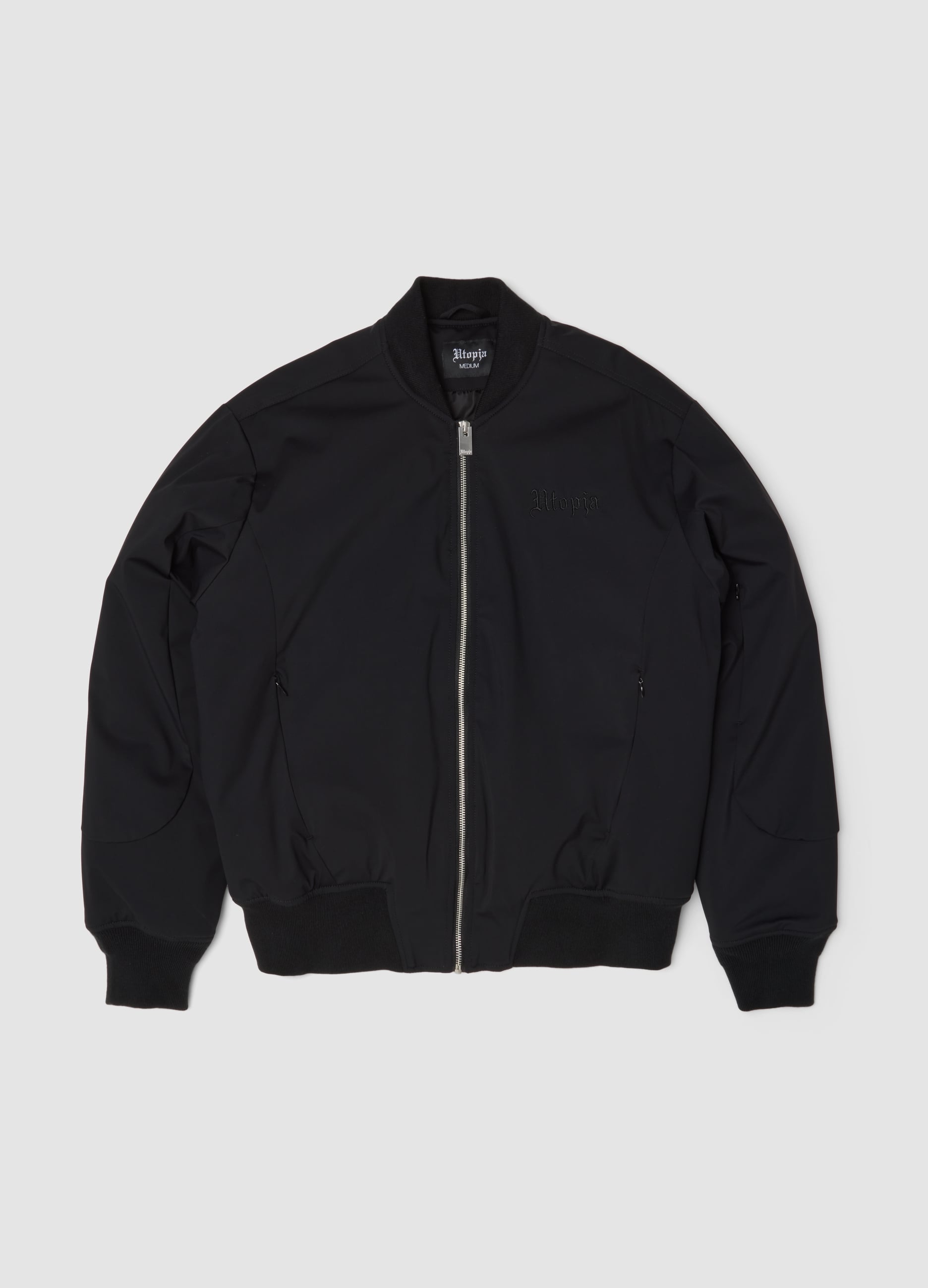 UTOPJA, Nylon Bomber Jacket Black, Uomo, Nero, Taglia: M