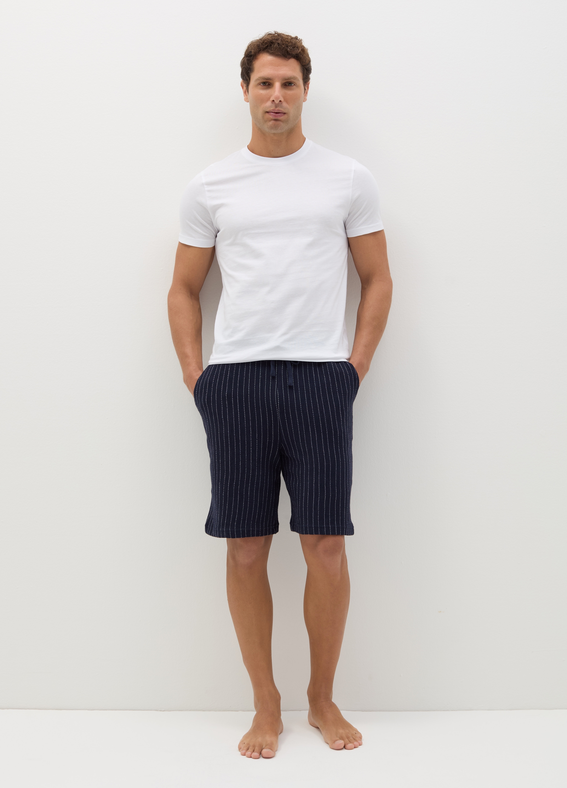 OVS , Shorts Pigiama Gessato Con Coulisse, Uomo, Multicolor, Taglia: S