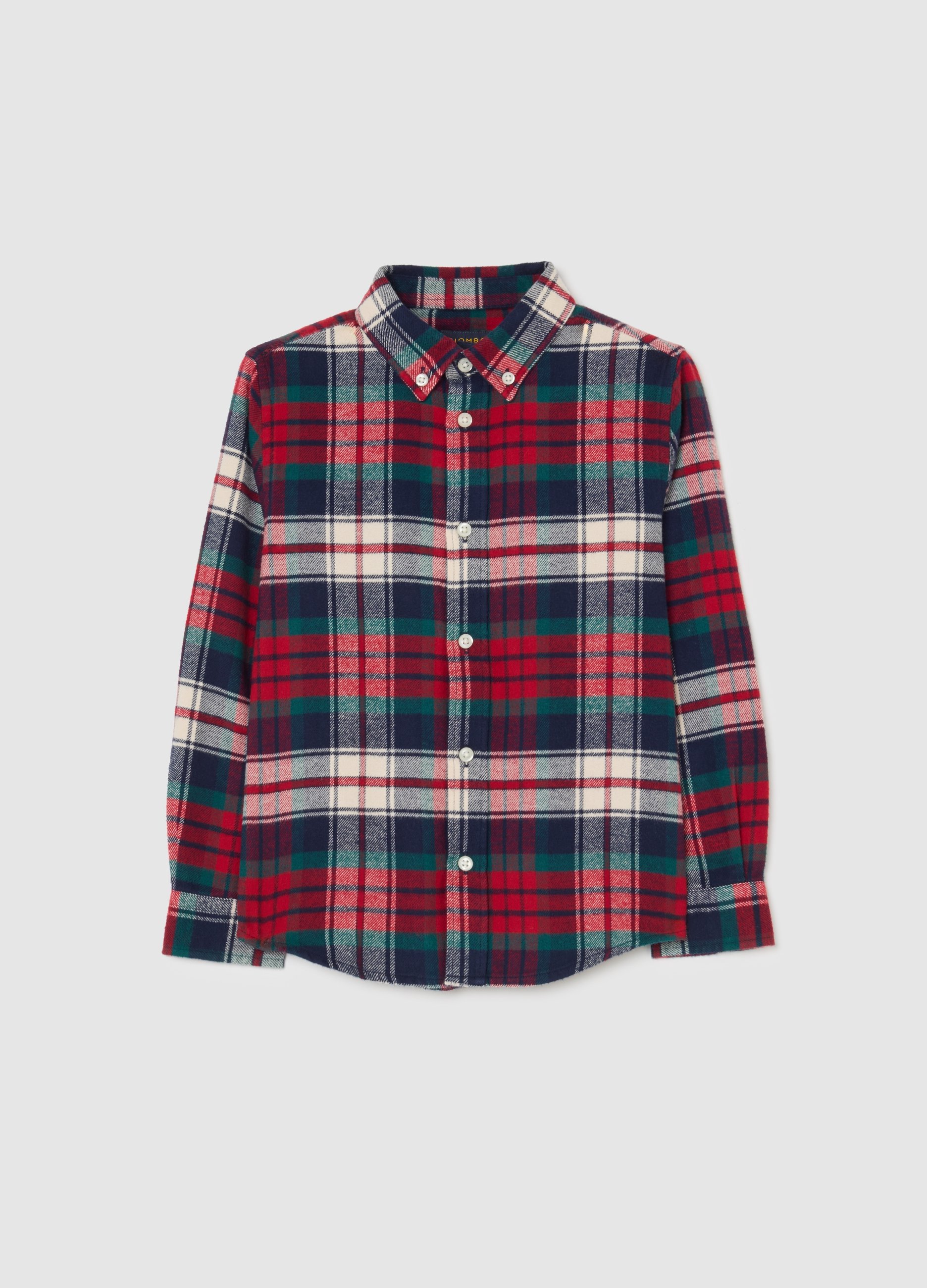 PIOMBO KIDS, Camisa De Niño Multicolor A Cuadros En Algodón Puro Corte Regular, Niño, Rojo/Azul, Talla: 4