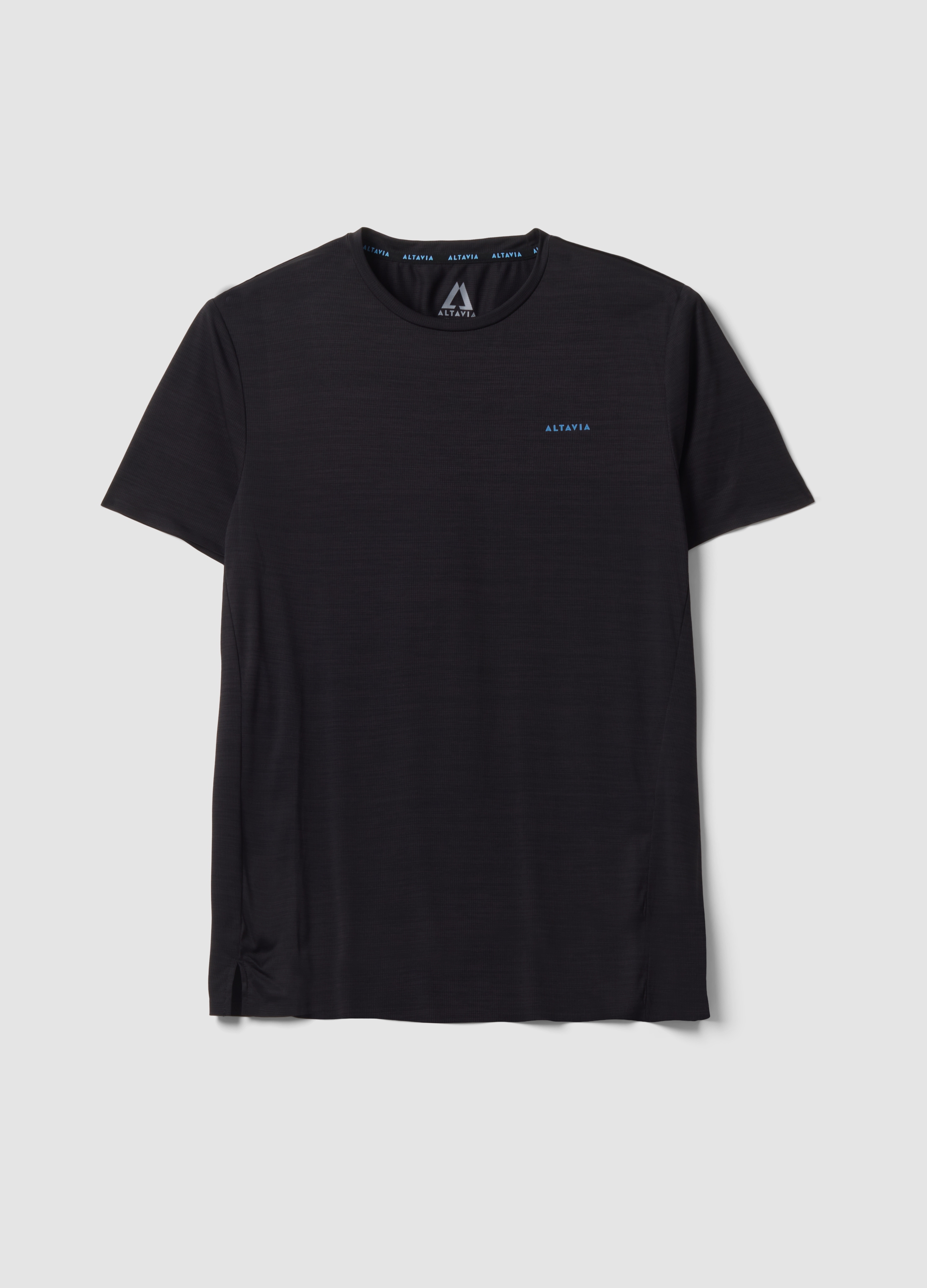 ALTAVIA, T-shirt Traspirante Nera Girocollo Slim Fit Altavia Running, Uomo, Nero, Taglia: S