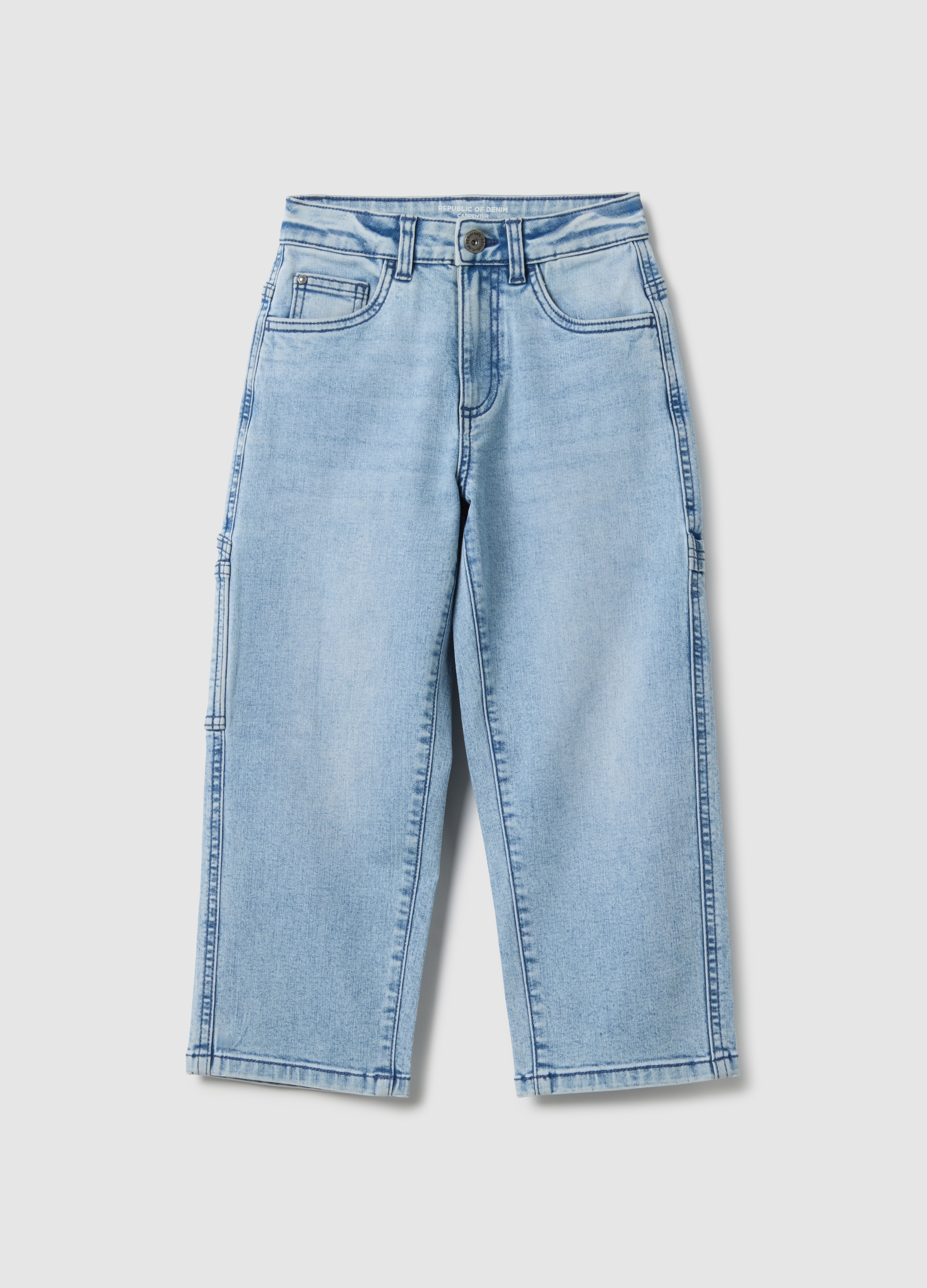 OVS KIDS, Jeans In Denim Azzurro Regular Fit Per Bambino, Azzurro, Taglia: 3-4