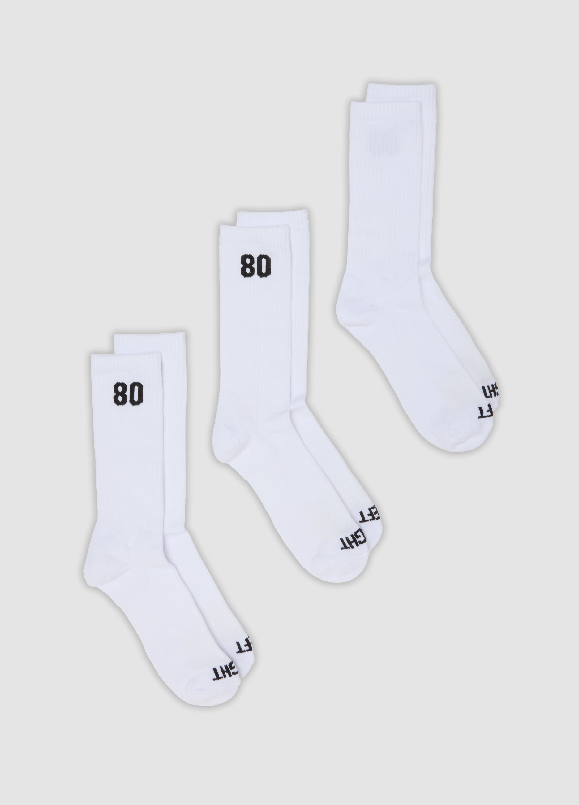OVS, Tripack Di Calze Sportive Bianche In Cotone Organico Elasticizzato, Uomo, Bianco, Taglia: 43-46