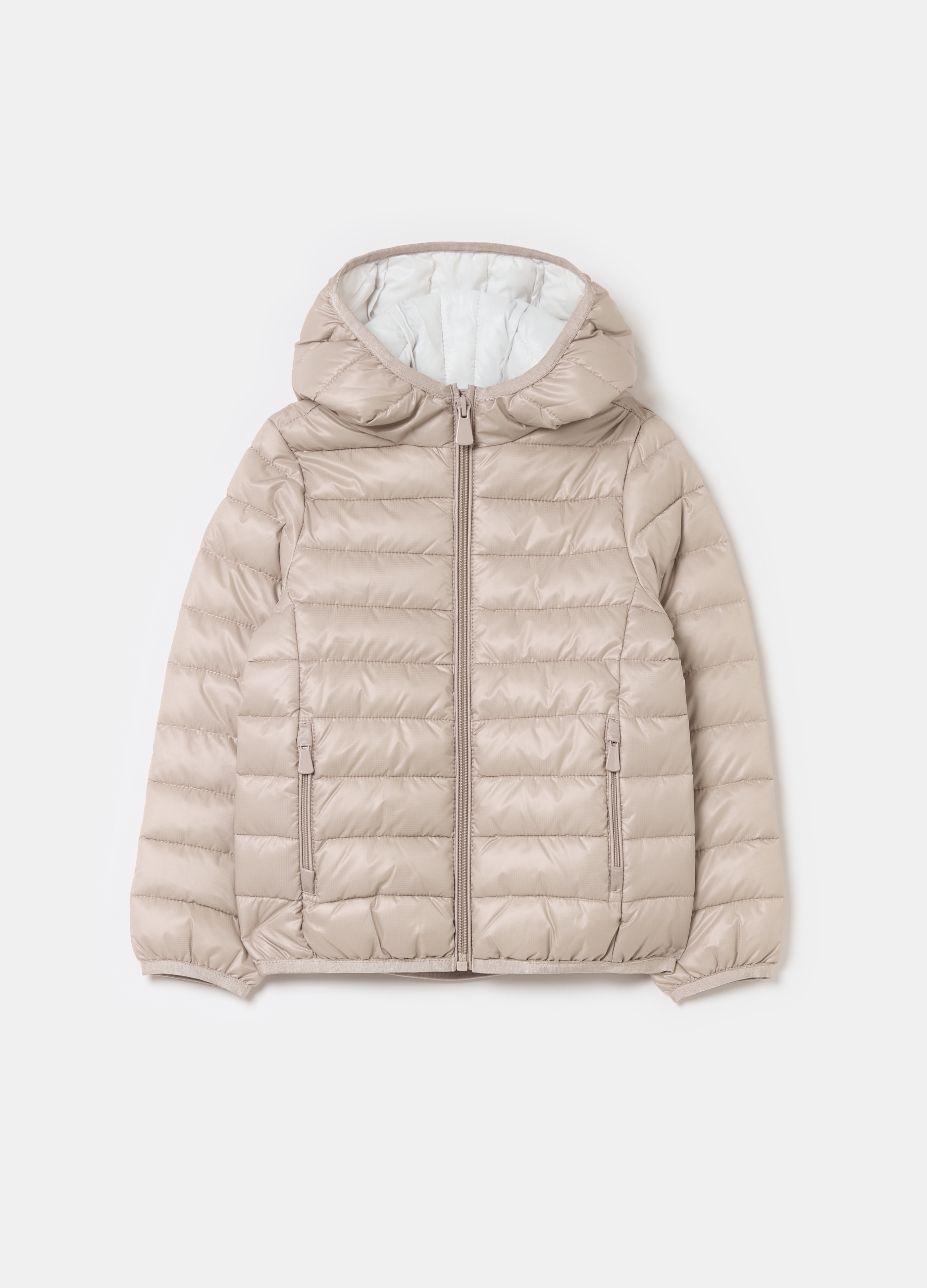 OVS KIDS, Piumino Ultralight Con Trama Ripstop, Bambina, Grigio, Taglia: 8-9