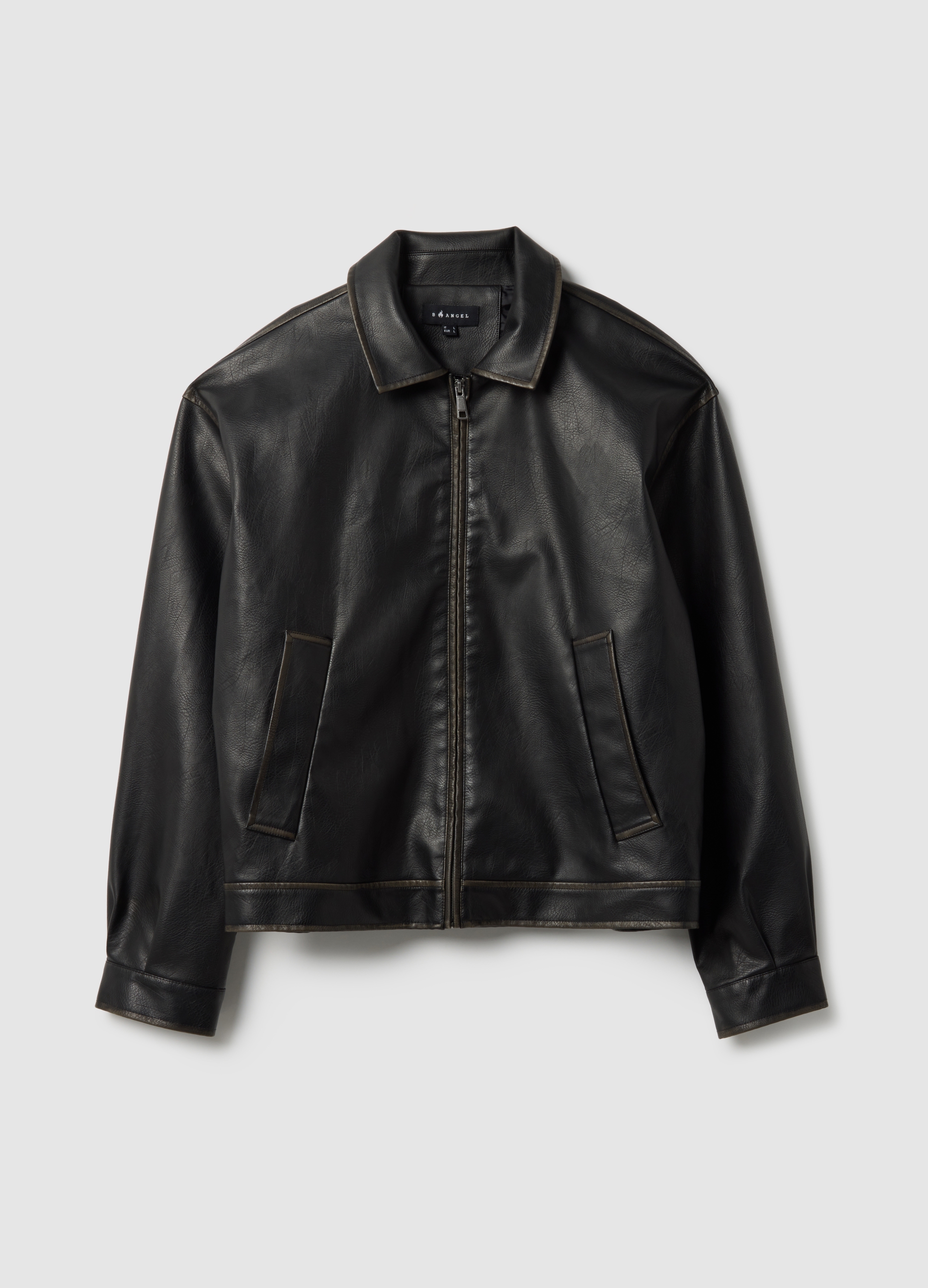 B.ANGEL, Chaqueta Acolchada Negra De Ajuste Oversize Con Cremallera, Hombre, Gunmetal, Talla: M