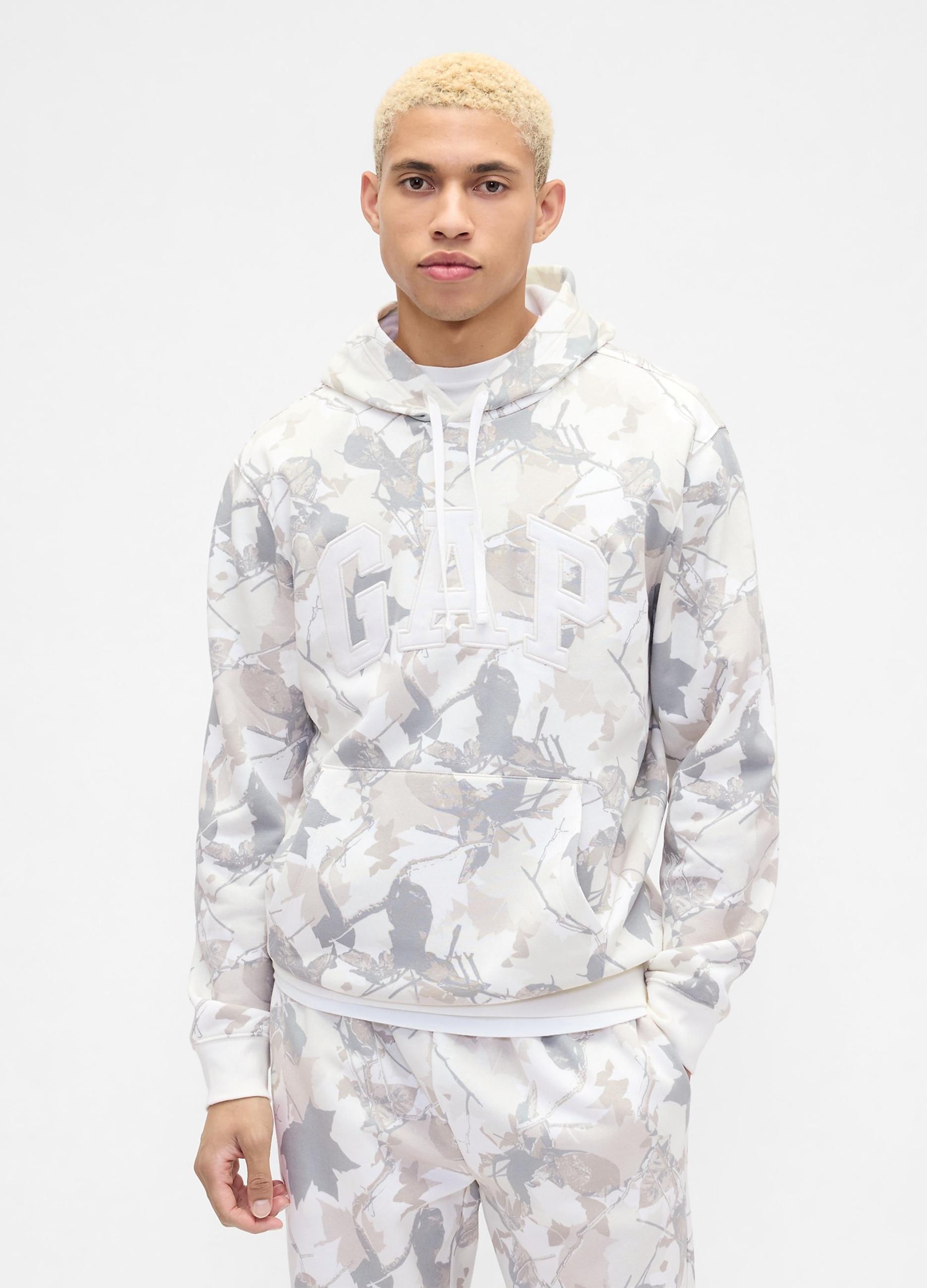 GAP, Felpa Con Cappuccio E Logo, Uomo, Bianco, Taglia: XL