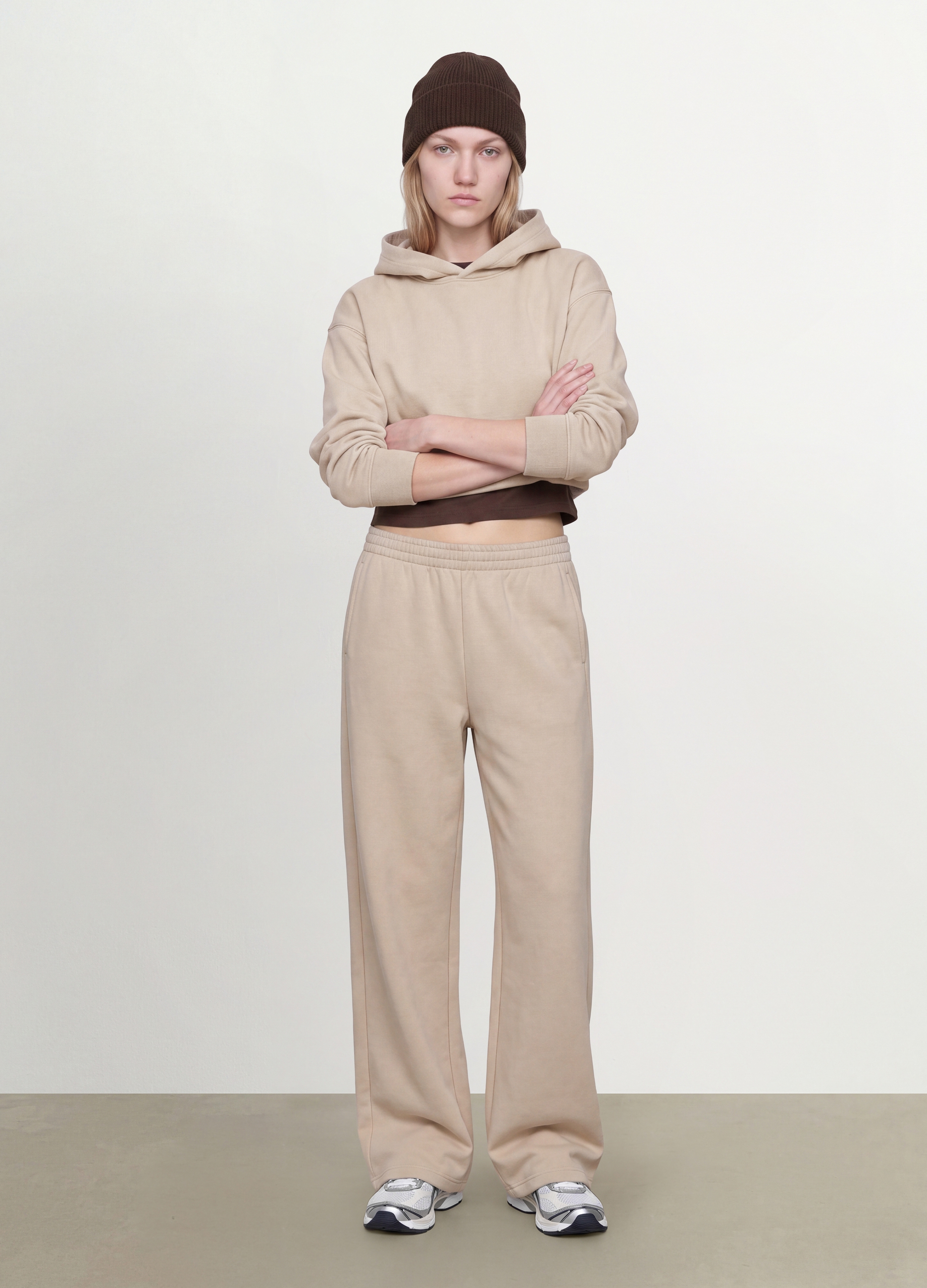 OVS, Pantaloni Jogger Bianchi In Misto Cotone Straight Fit, Donna, Bianco, Taglia: XS