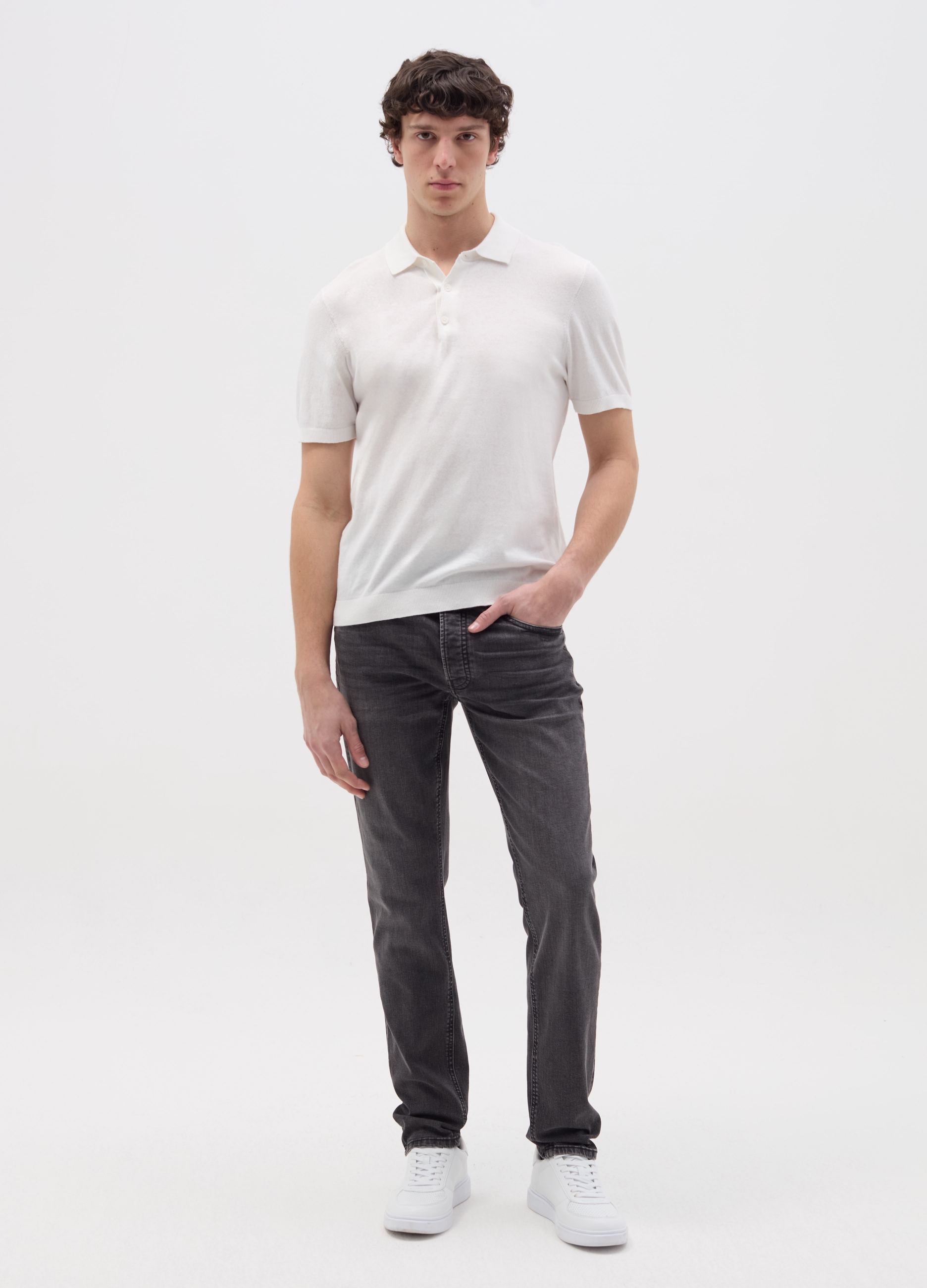 OVS , Jeans Slim Fit Cinque Tasche, Uomo, Nero, Taglia: 46