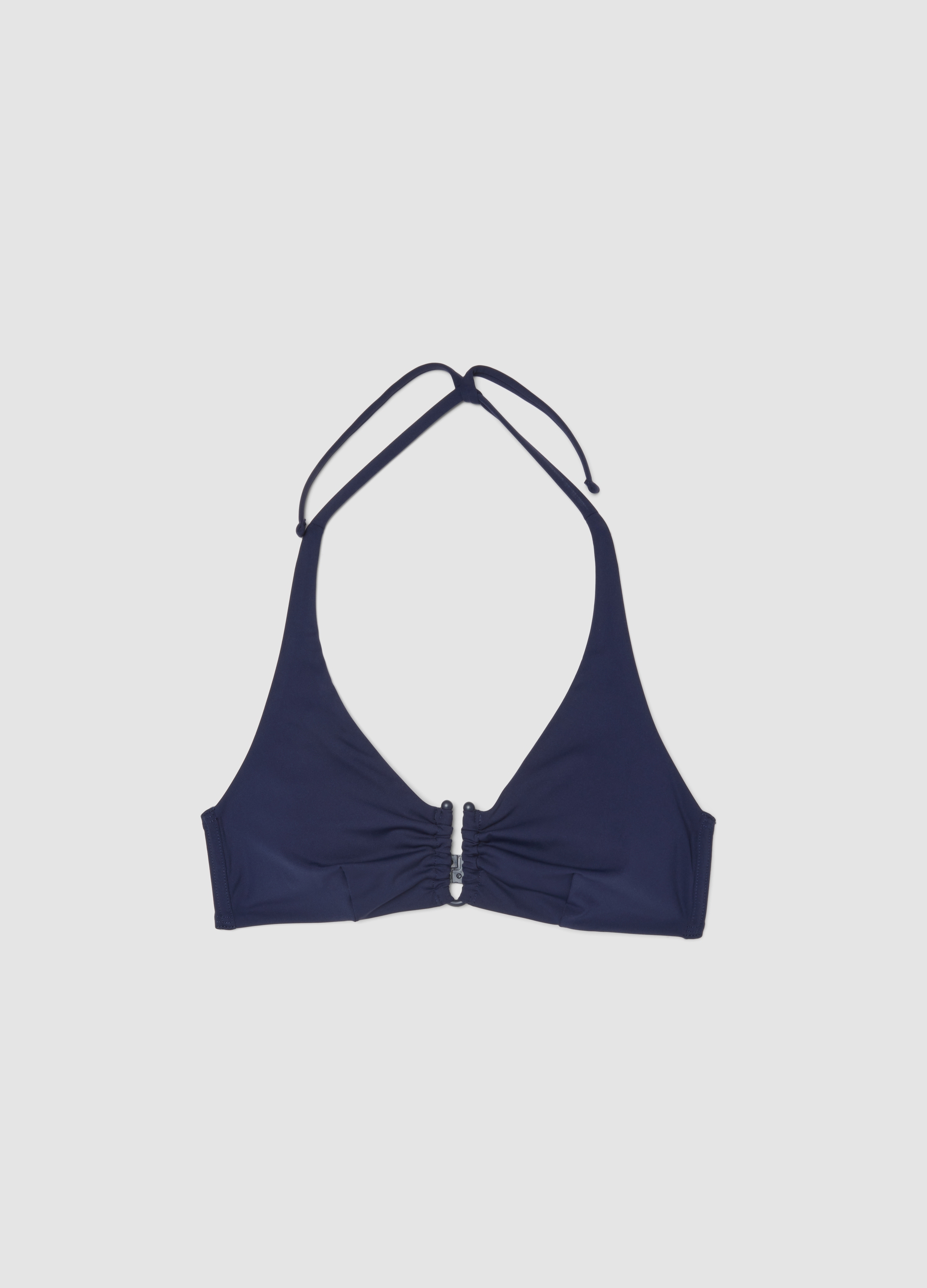 PIOMBO, Top De Bikini Triangular Azul En Tejido Elástico, Mujer, Azul marino, Talla: 3