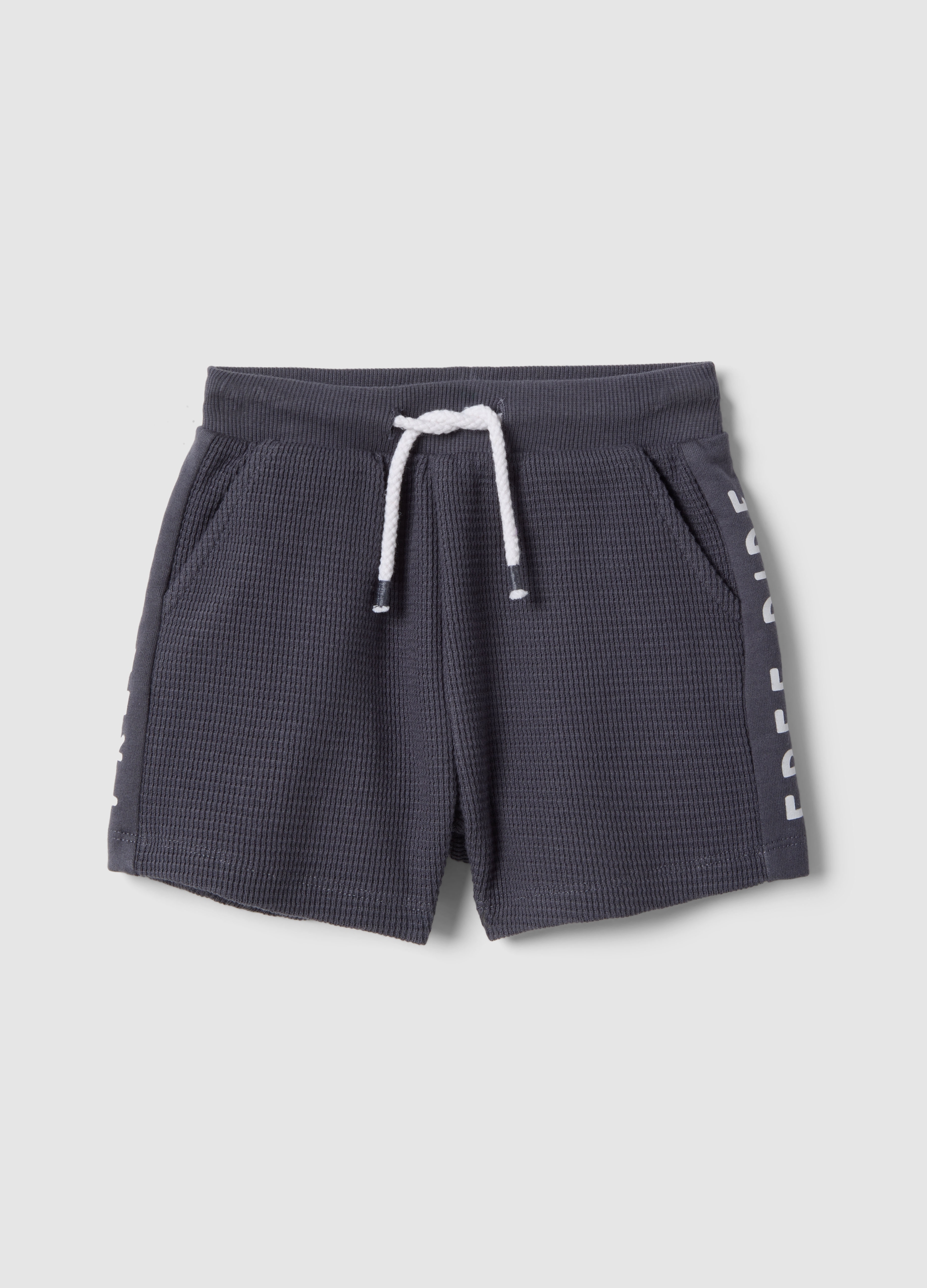 FAGOTTINO, Pantalón Corto Gris De Algodón Puro Con Cintura Elástica Para Niño, Corte Regular, Niño, Gris pizarra, Talla: 24-30