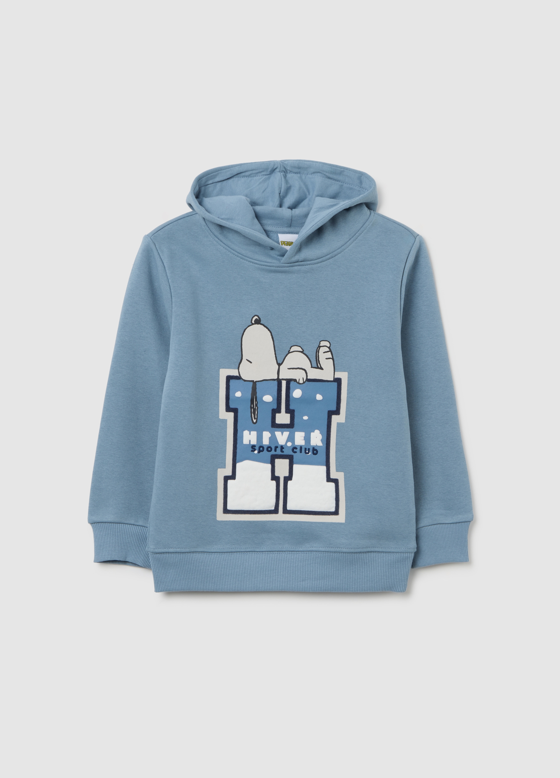 PEANUTS, Felpa Azzurra Da Bambino In Misto Cotone Regular Fit Con Stampa Snoopy, Azzurro, Taglia: 7-8