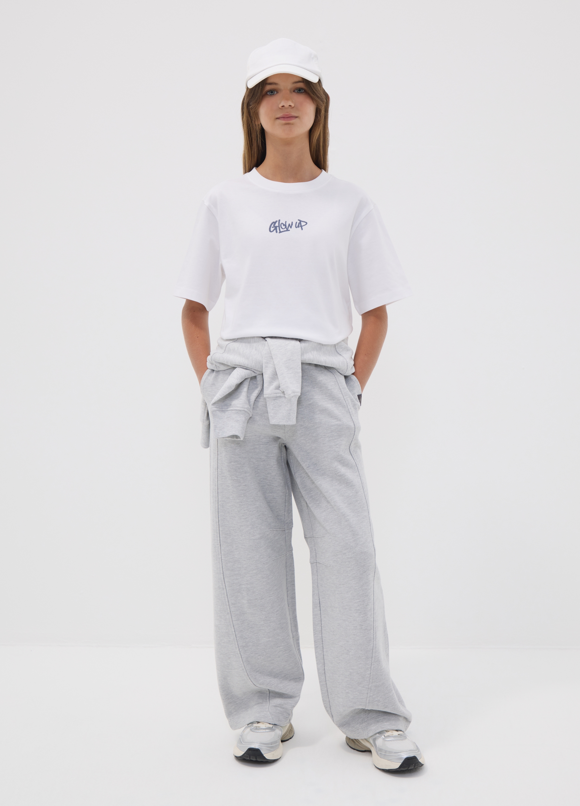 OVS KIDS, Pantaloni Grigi Wide Leg In Misto Cotone E Viscosa Per Ragazza, Bambina, Grigio, Taglia: 10-11