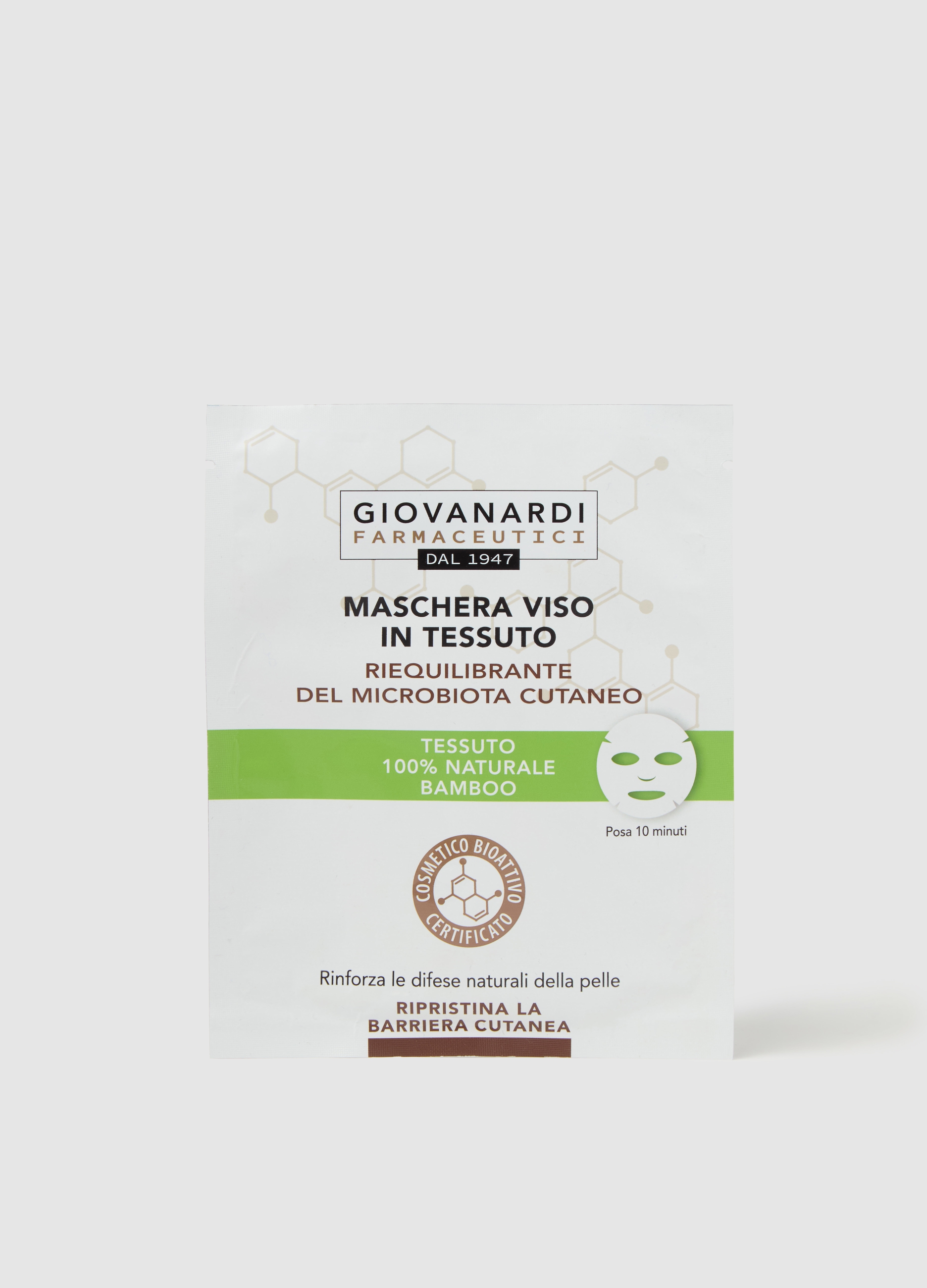 GIOVANARDI FARMACEUTICI, Maschera Viso In Tessuto Riequilibrante, Donna, Giallo, Taglia: FASUL